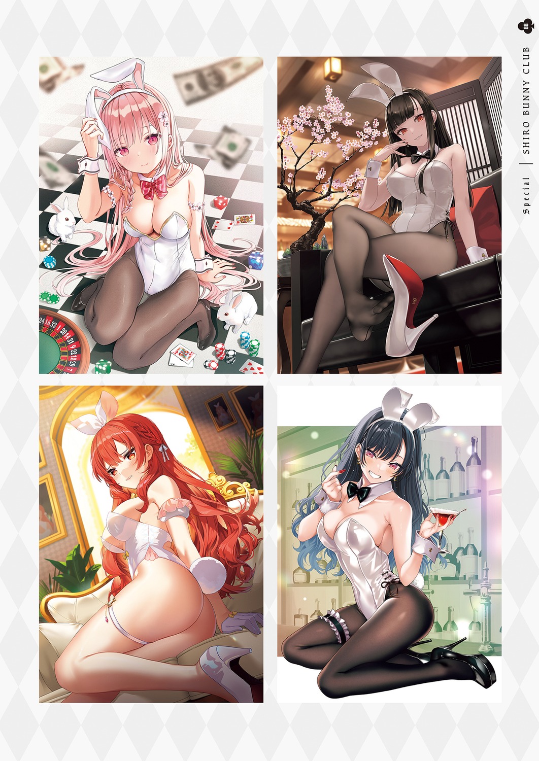 akino_ell animal_ears bunny_ears bunny_girl garter hario heels no_bra pantyhose rokuwata_tomoe rosuuri tail