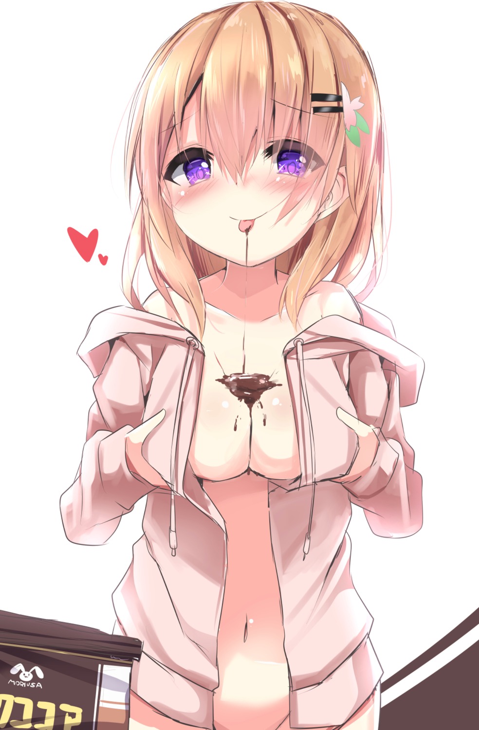 bottomless breast_hold cream fairy_eye gochuumon_wa_usagi_desu_ka? hoto_cocoa no_bra open_shirt