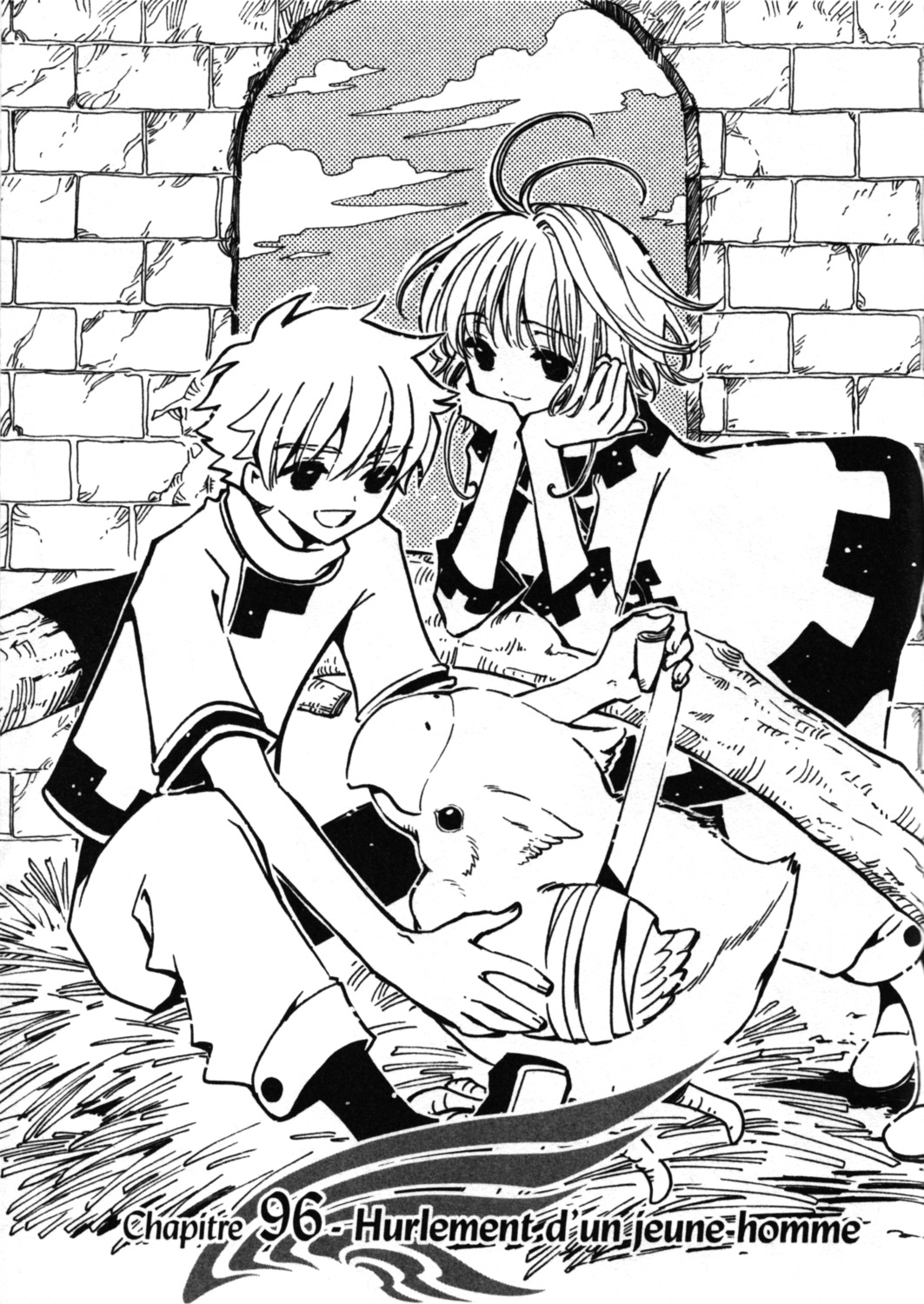 clamp kinomoto_sakura li_syaoran monochrome scanning_resolution tsubasa_reservoir_chronicle