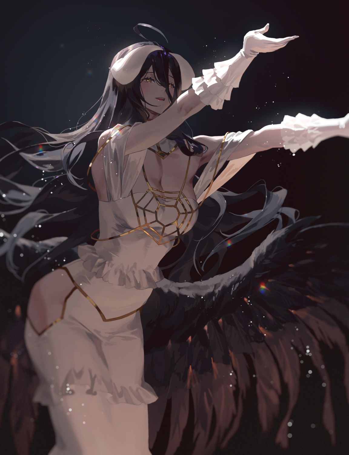 albedo_(overlord) cleavage fajyobore horns overlord wings