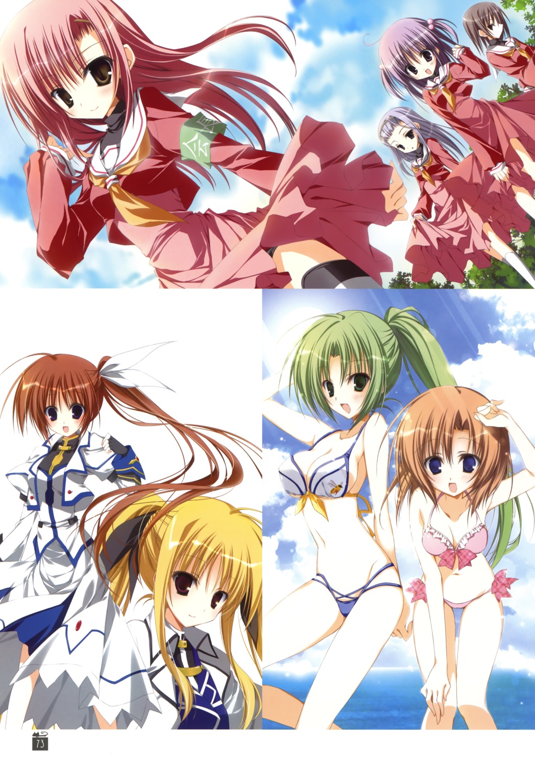 asakaze_risa bikini cleavage fate_testarossa hanabishi_miki hayate_no_gotoku higurashi_no_naku_koro_ni inugami_kira katsura_hinagiku mahou_shoujo_lyrical_nanoha ryuuguu_rena segawa_izumi seifuku sonozaki_mion swimsuits takamachi_nanoha thighhighs