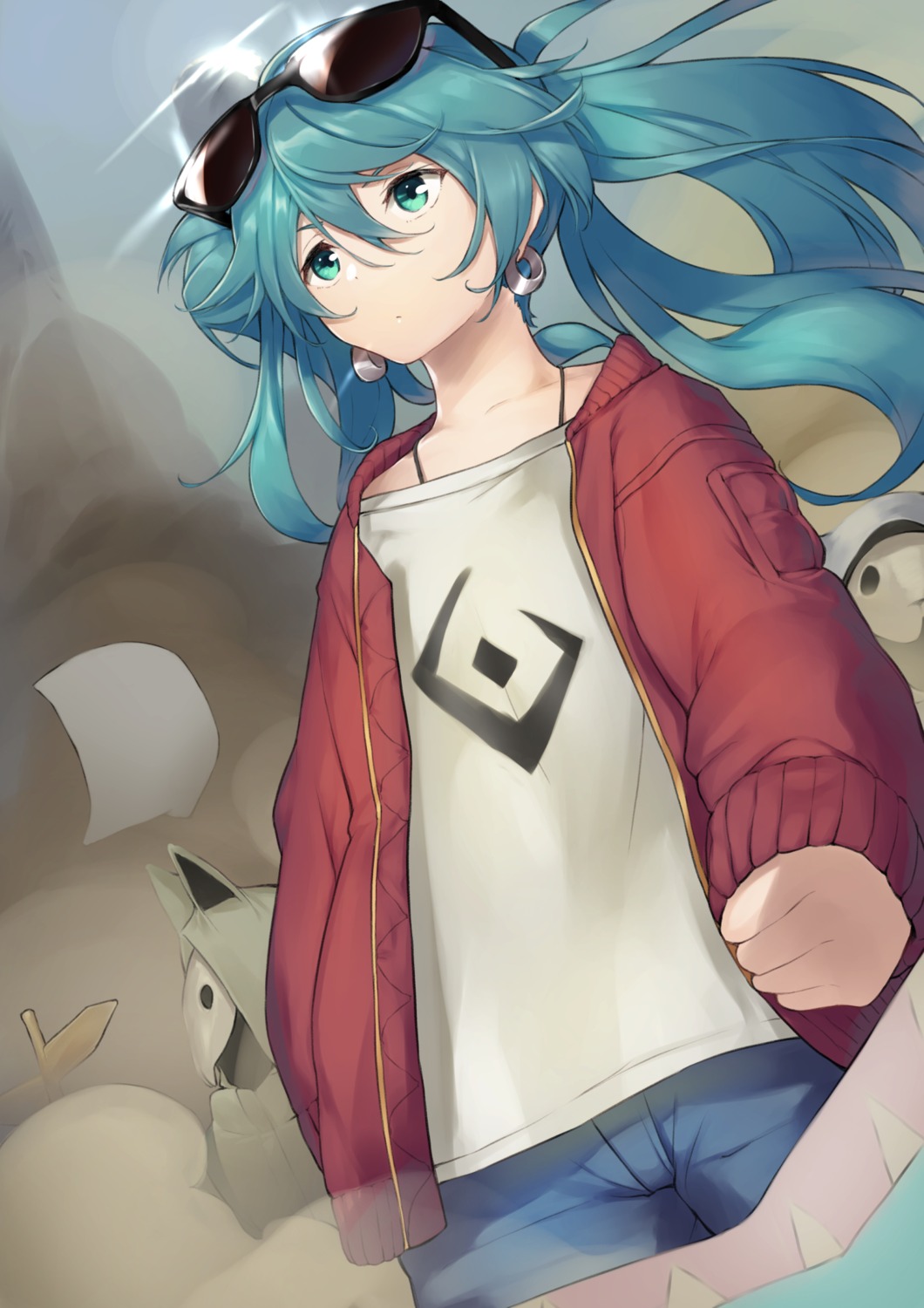 dabuki hatsune_miku megane suna_no_wakusei_(vocaloid) vocaloid