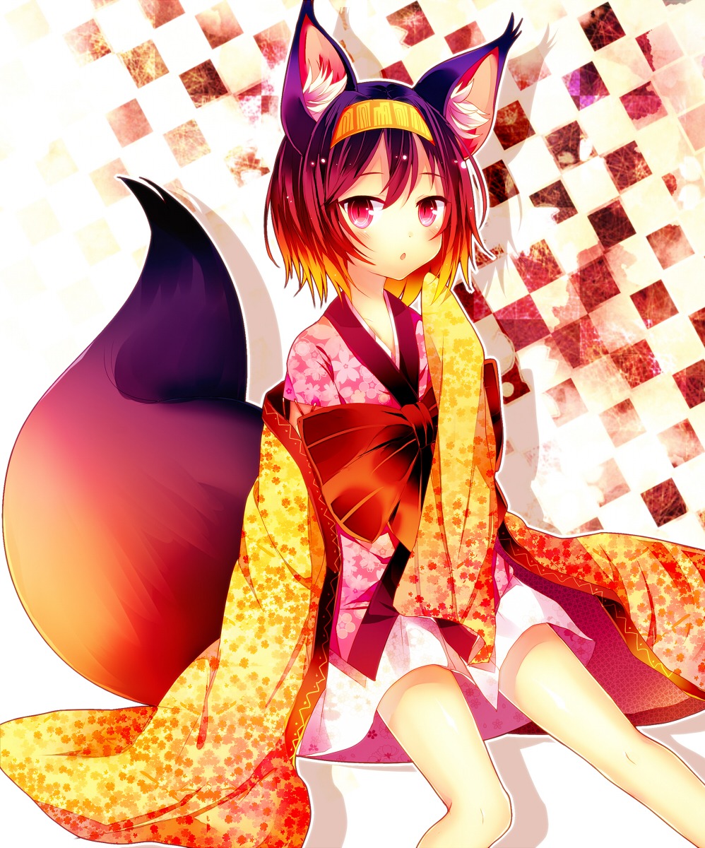 animal_ears hatsuse_izuna kimono no_game_no_life ranhana tail