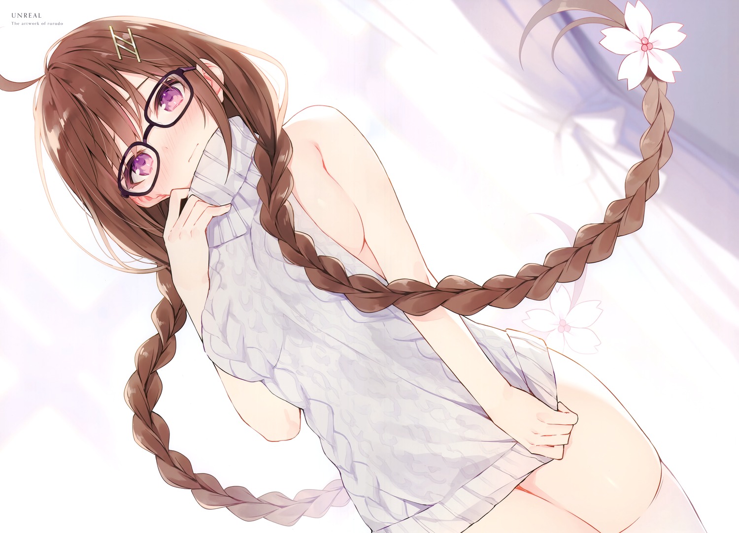 dress megane miyamoto_sakura miyamoto_sakura_ga_kawaii_dake_no_shousetsu. rurudo sweater thighhighs