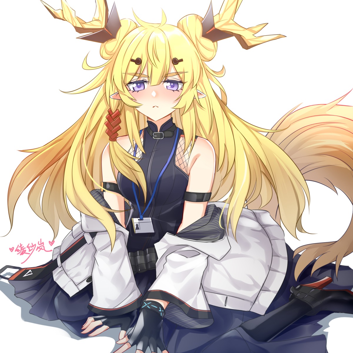 arknights heels horns lanelise leizi_(arknights) pointy_ears tail