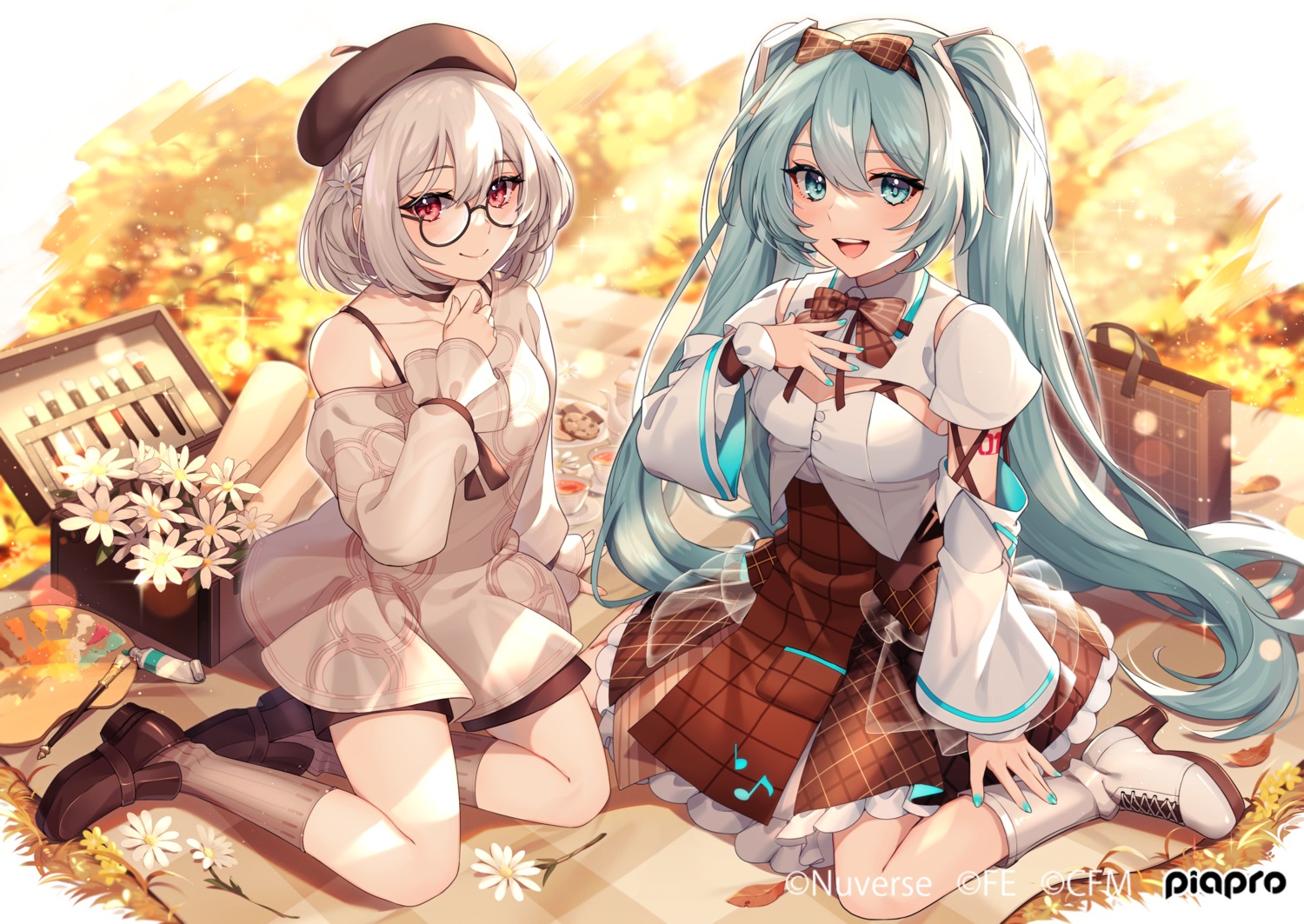 crossover dress figure_story hatsune_miku heels megane peta_(snc7) tattoo vocaloid