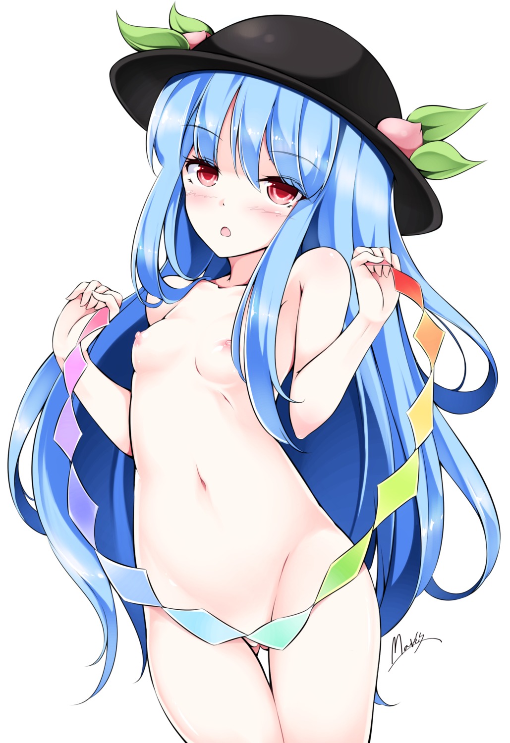 hinanawi_tenshi loli maremay0513 naked nipples satsuki_mea touhou