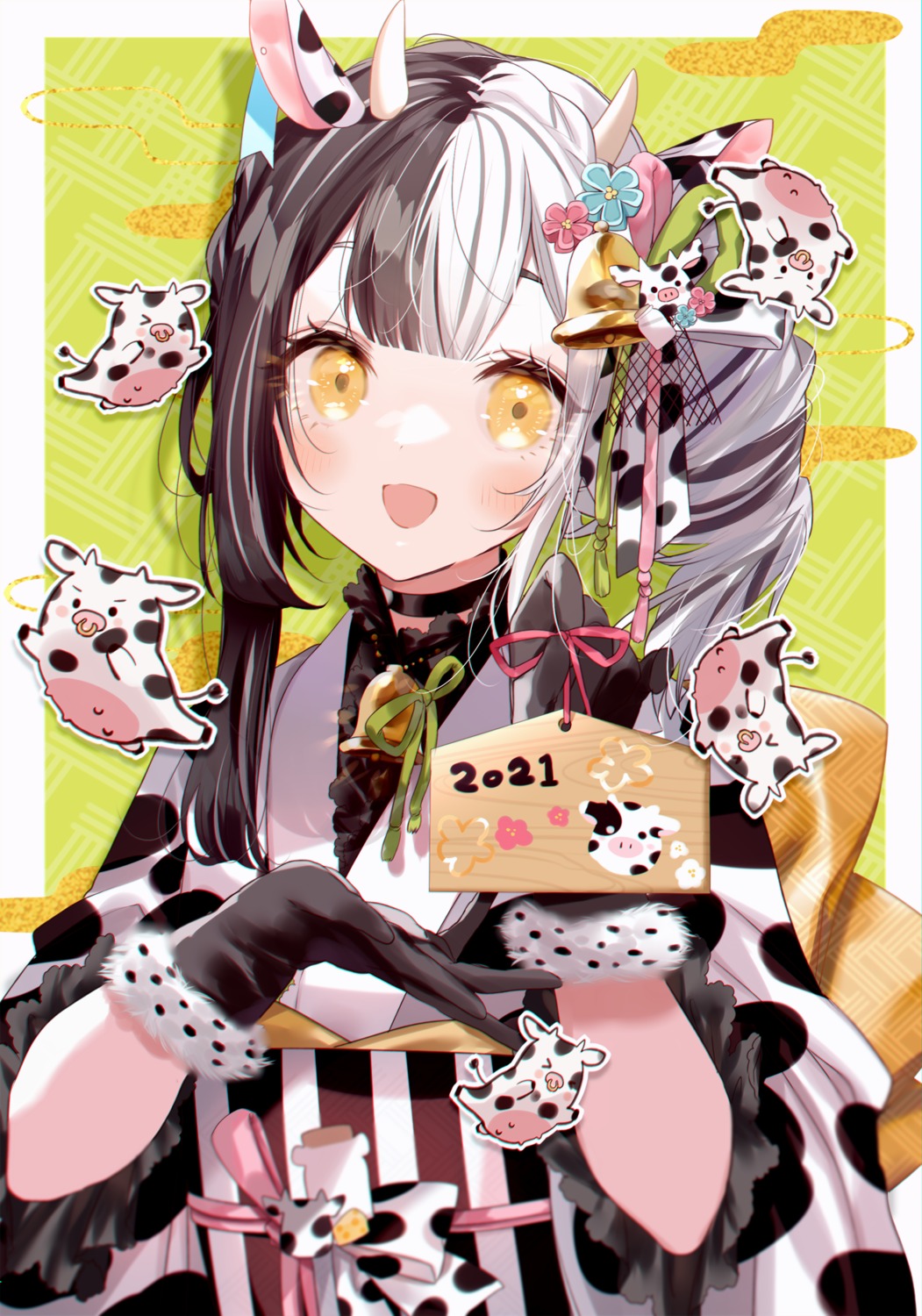 animal_ears horns japanese_clothes misumi