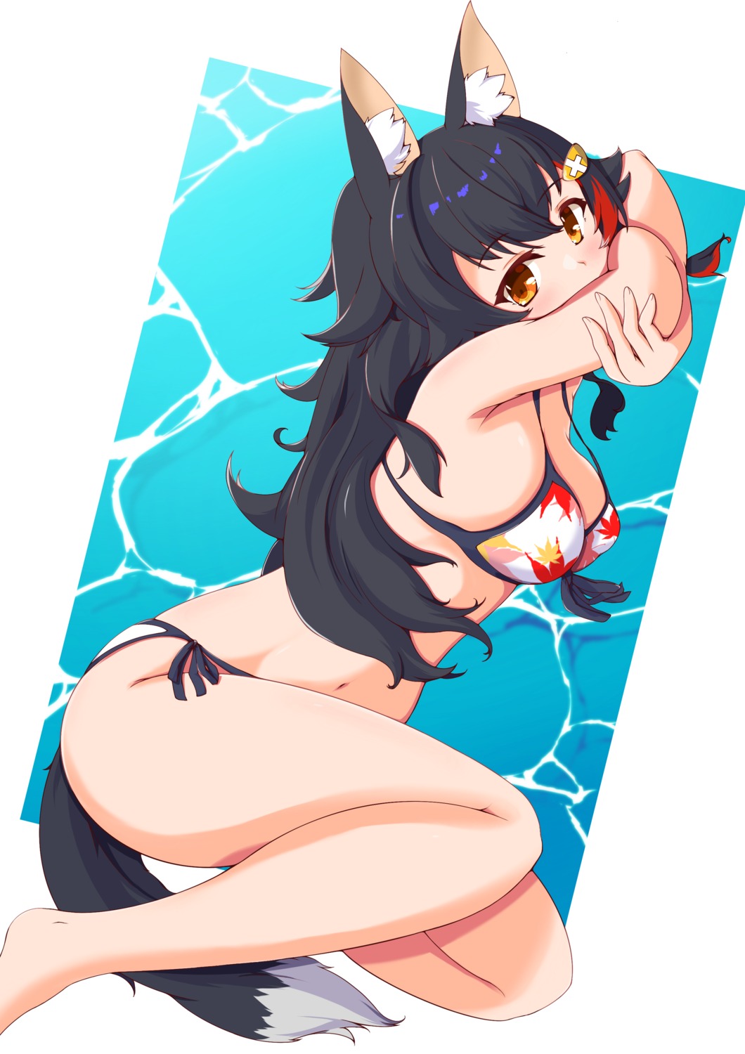 animal_ears bikini hololive hololive_gamers kuma-chan_ni_go ookami_mio swimsuits tail