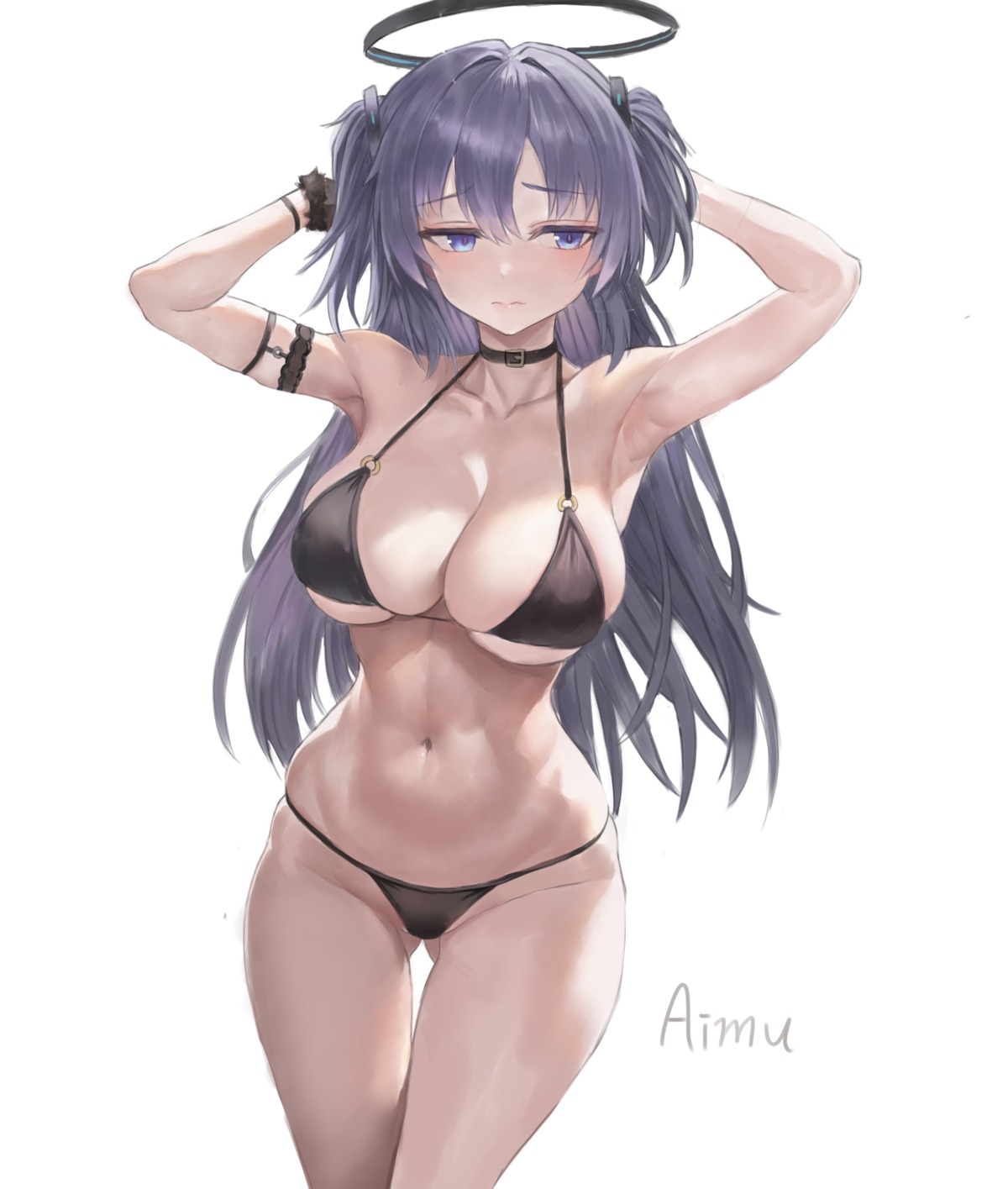 aimu bikini blue_archive halo hayase_yuuka swimsuits thong