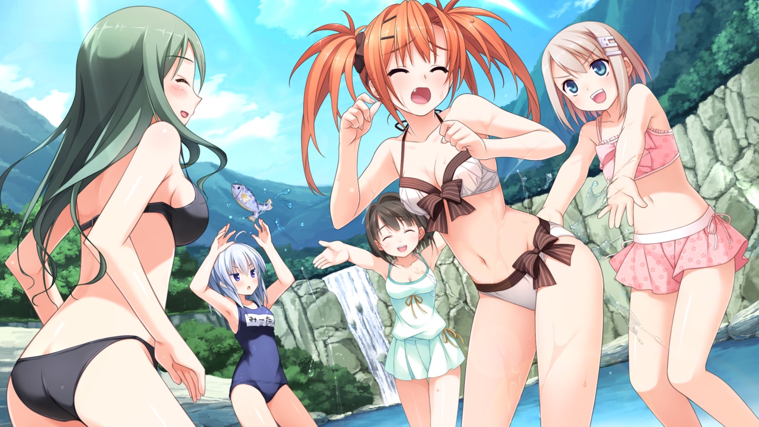 ass bikini cleavage fujisaki_shizuka_(imouto_no_katachi) game_cg hashimoto_takashi imouto_no_katachi kodamasawa_izumi meta mima_chimari school_swimsuit sphere sumeragi_ayaka sunadori_satori swimsuits