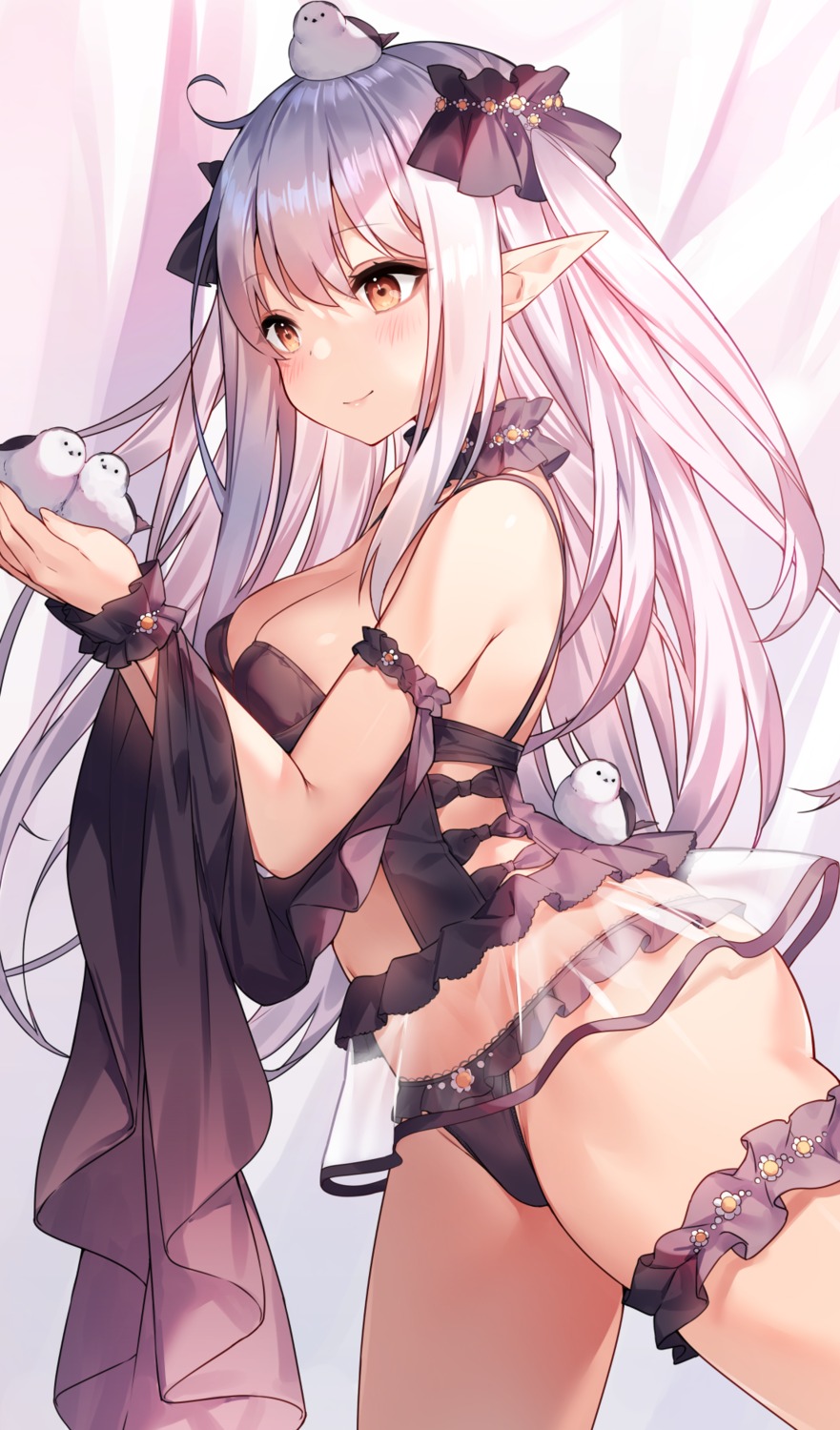 elf elf_paradise garter lingerie pantsu pointy_ears see_through sora_72-iro