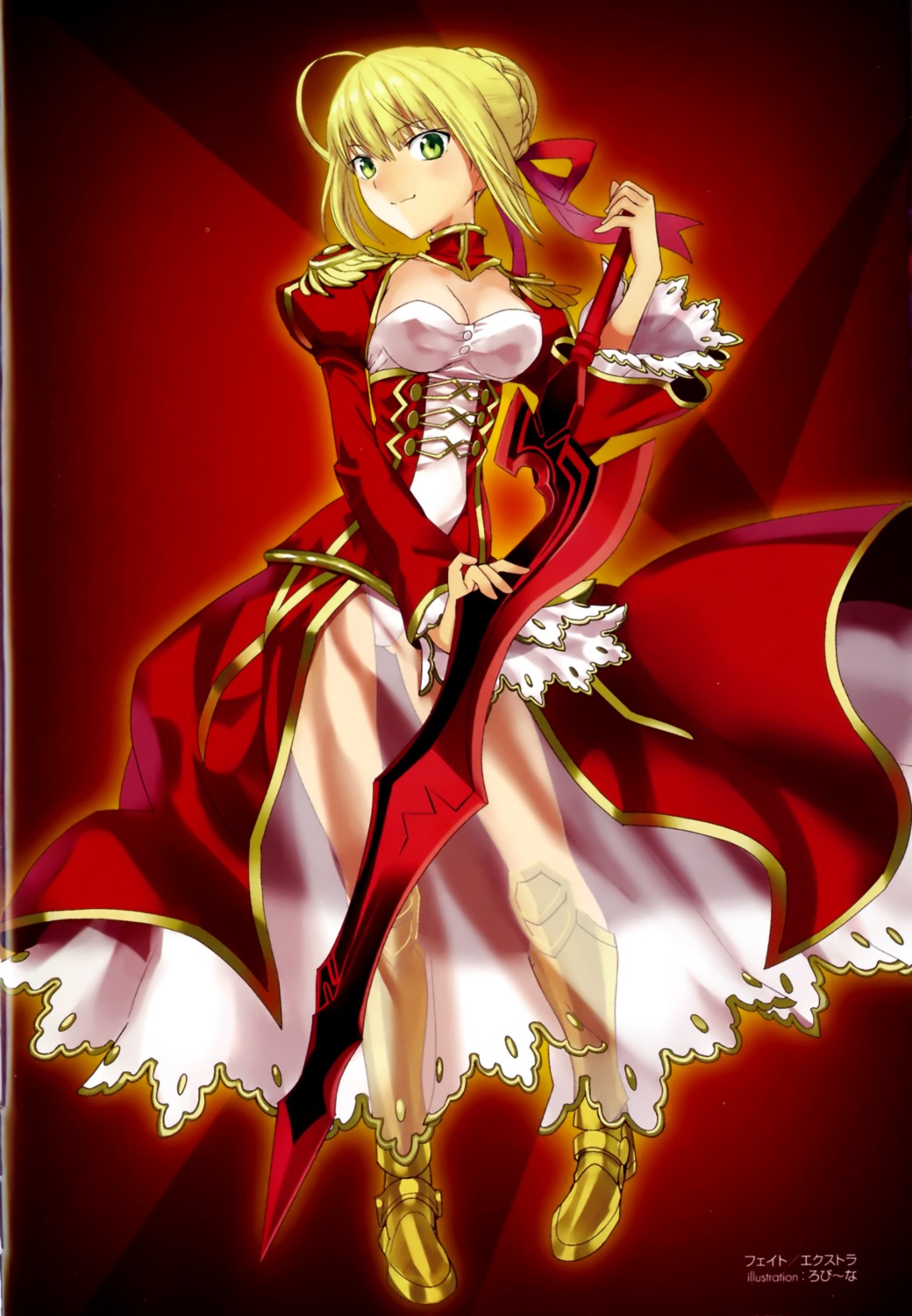 binding_discoloration cleavage fate/extra fate/stay_night robina saber_extra see_through type-moon