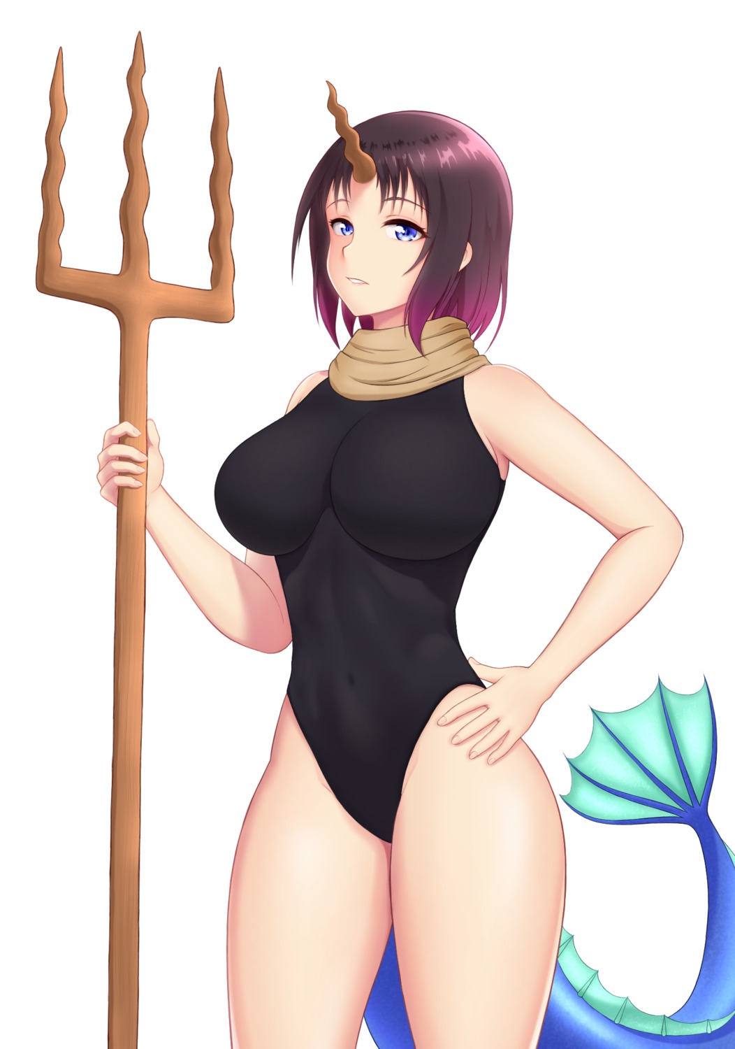 elma_(maidragon) horns kobayashi-san_chi_no_maidragon leotard tail weapon yisusjpl