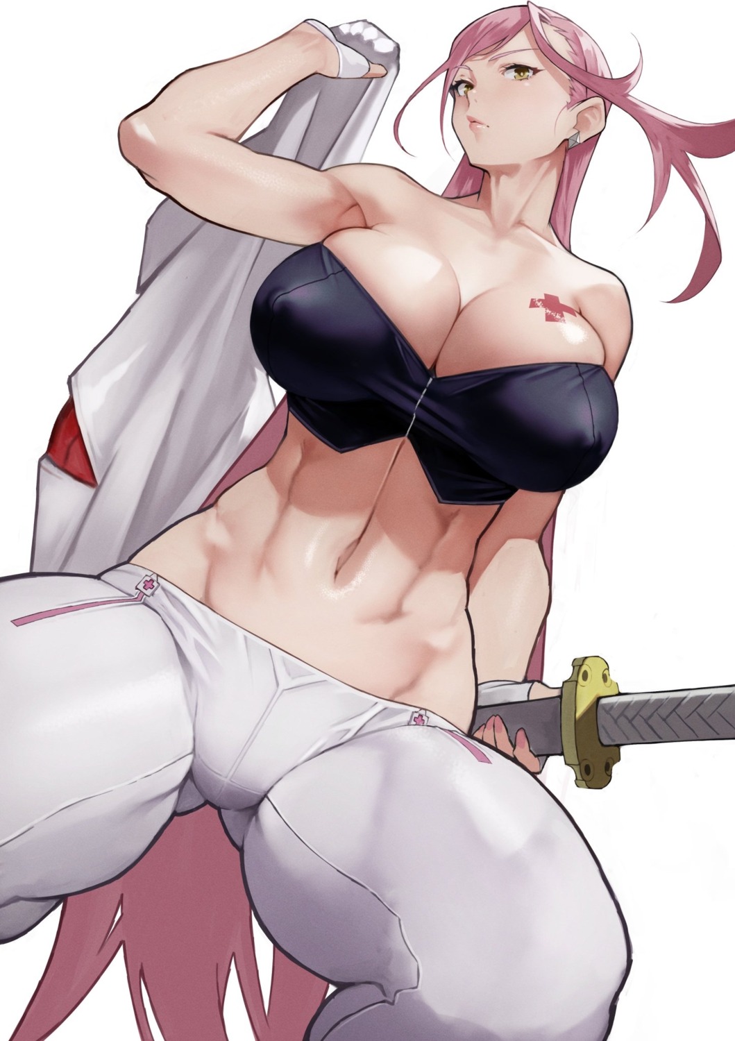 no_bra sagiri_yuuko sword tattoo triage_x yoshio_(55level)