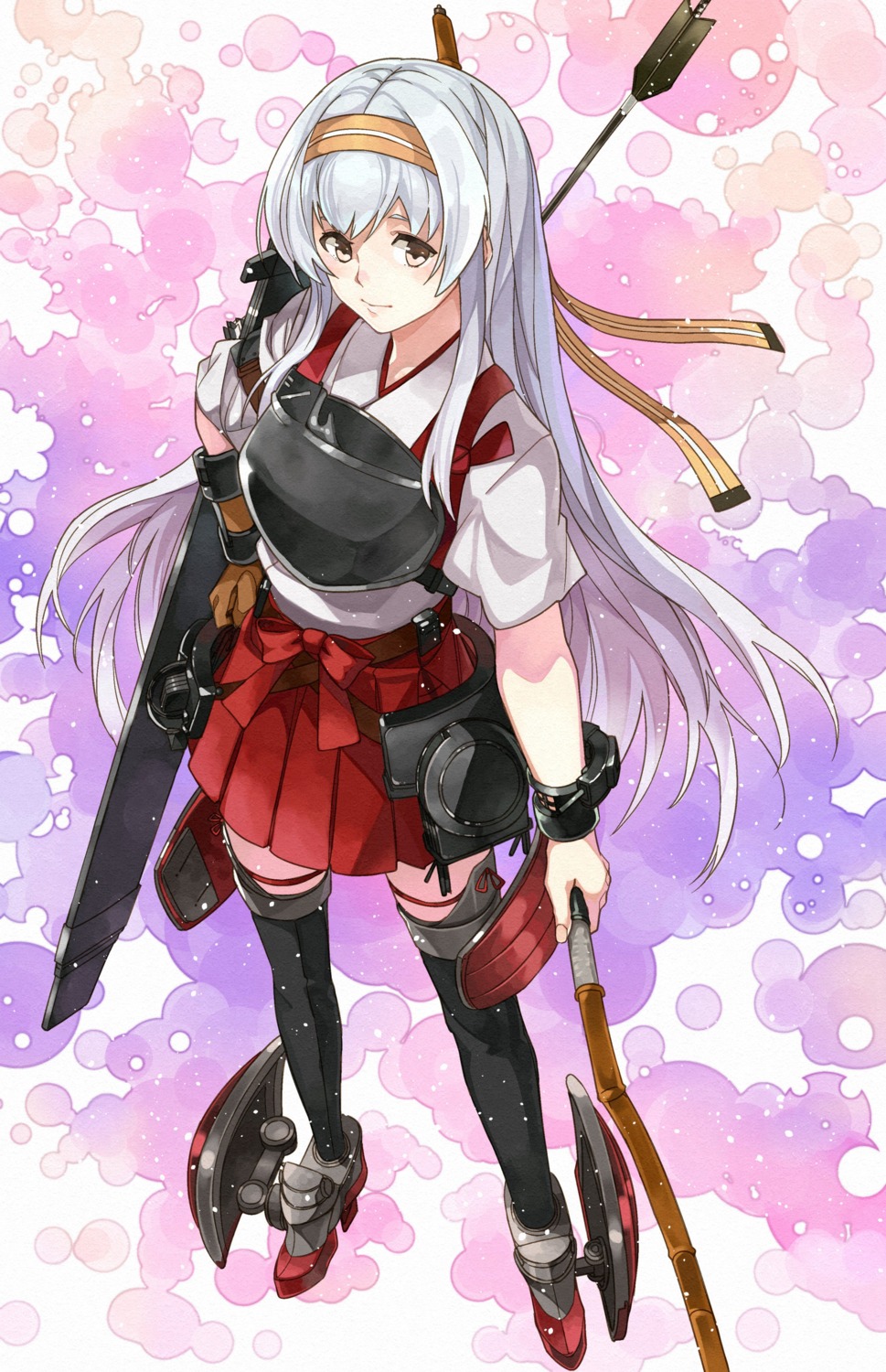 armor heels japanese_clothes kanmiya_shinobu kantai_collection shoukaku_(kancolle) thighhighs weapon