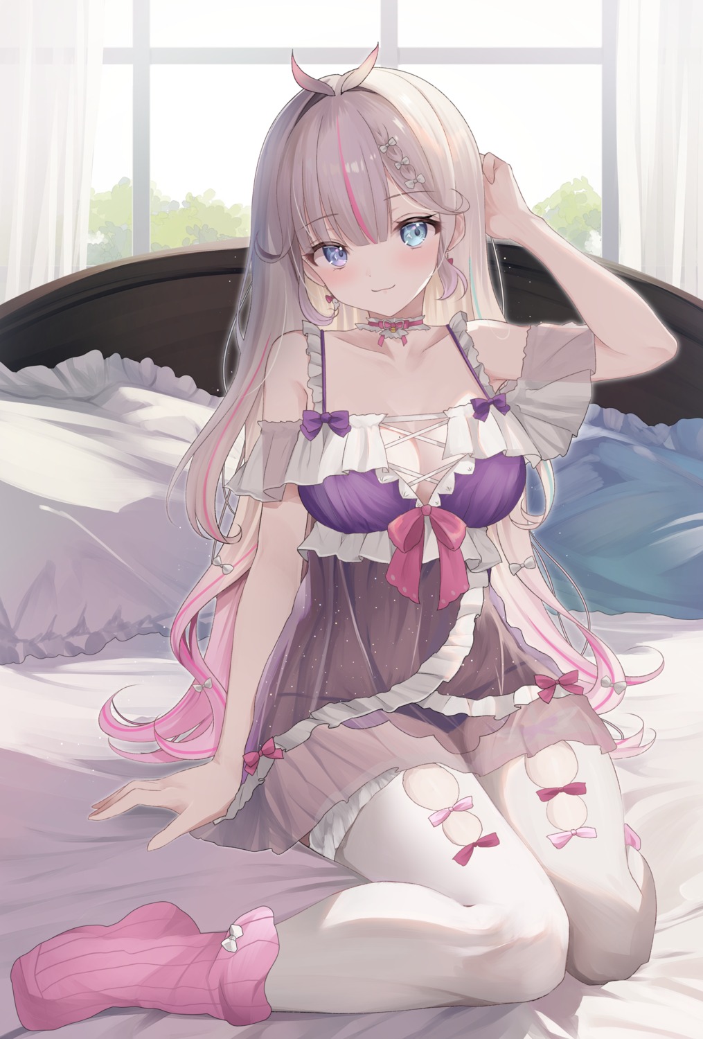 heterochromia kurage_cc lingerie pantsu see_through thighhighs toiki_ch. yasou_toiki