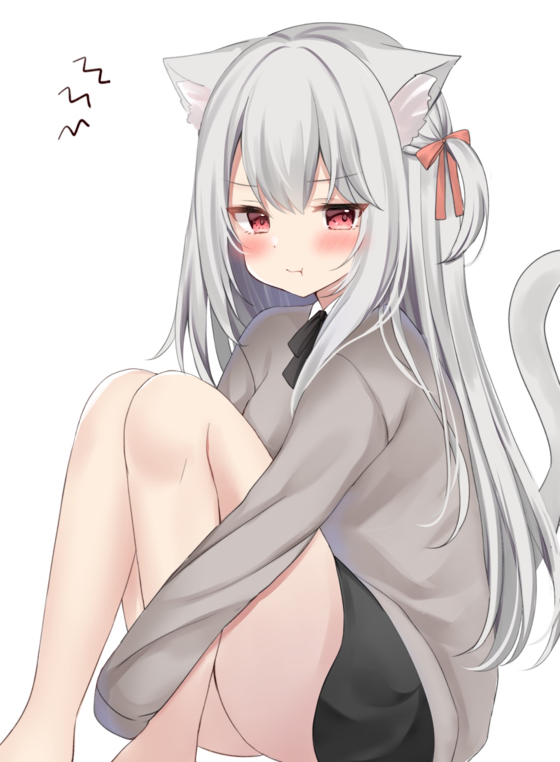 animal_ears hamico nekomimi seifuku skirt_lift sweater tail