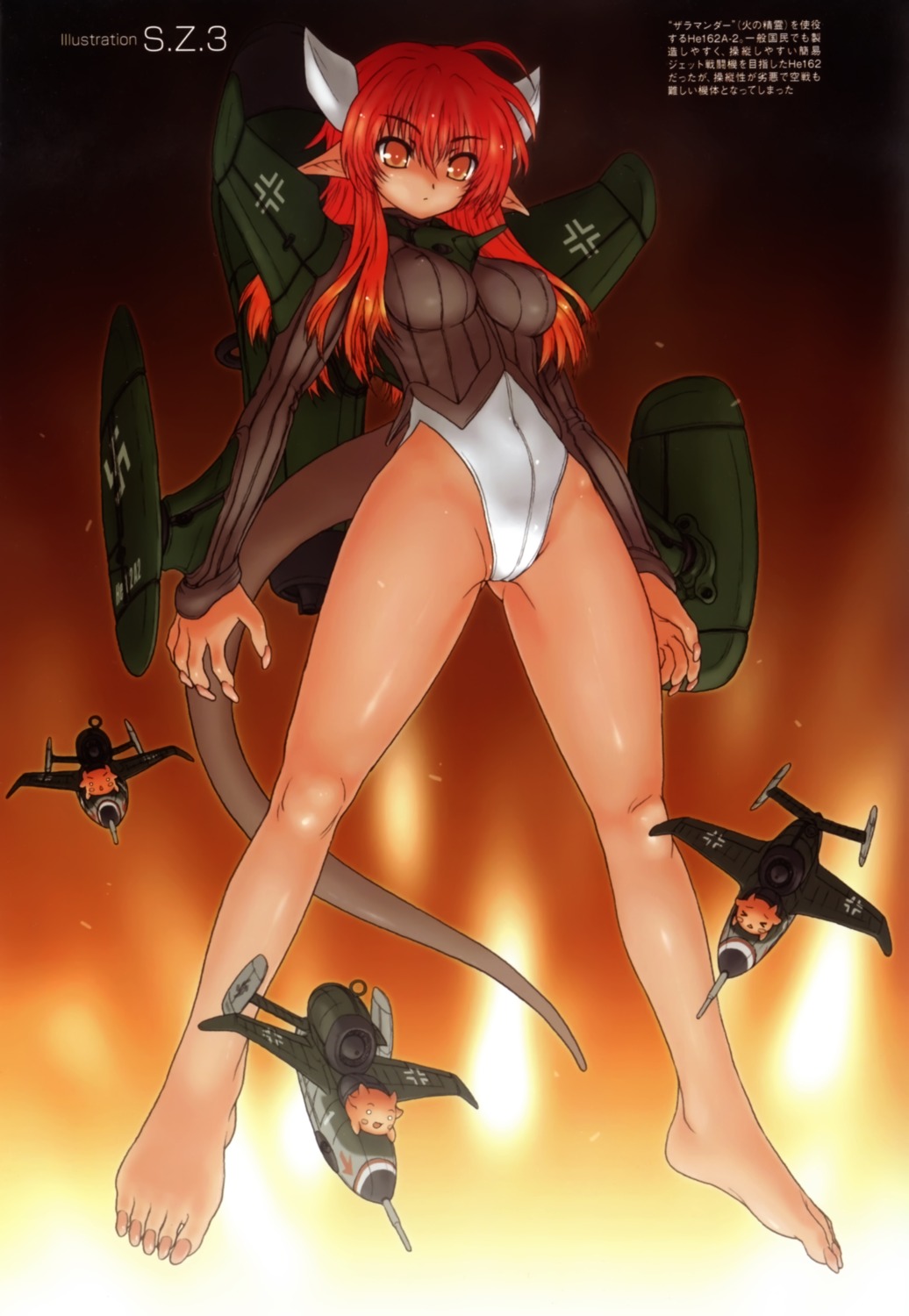 erect_nipples horns mecha_musume s.z.3 tail