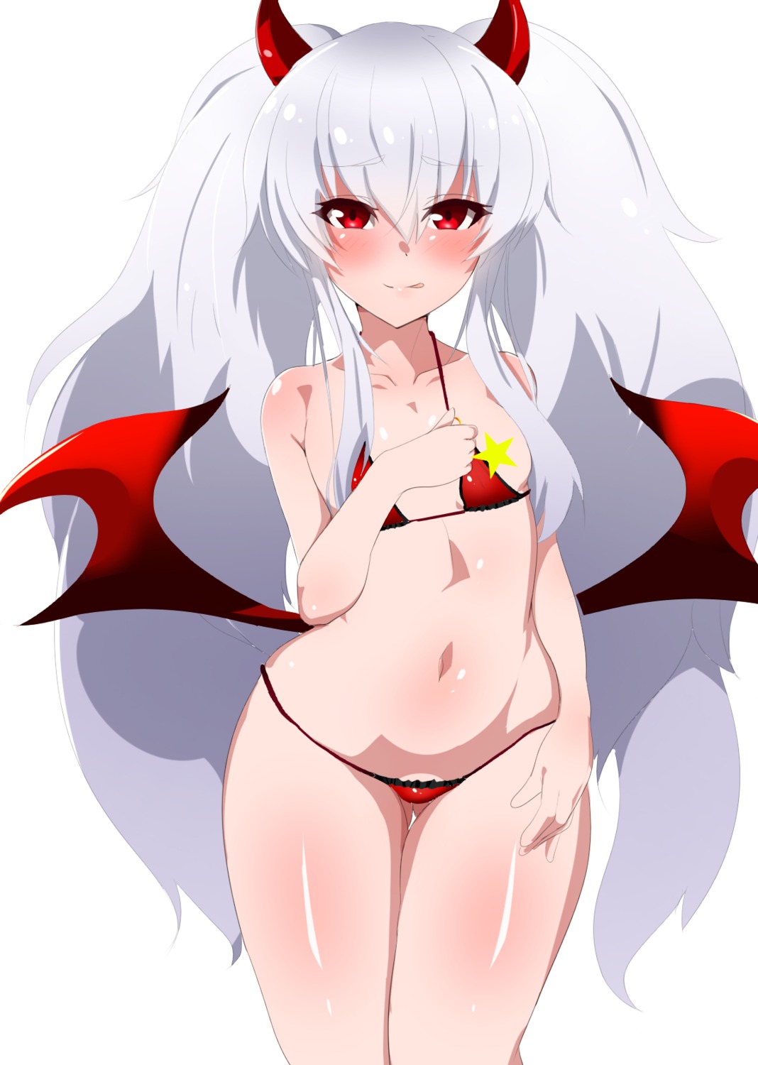 bikini censored grim_aloe horns quiz_magic_academy seihekiog swimsuits undressing wings