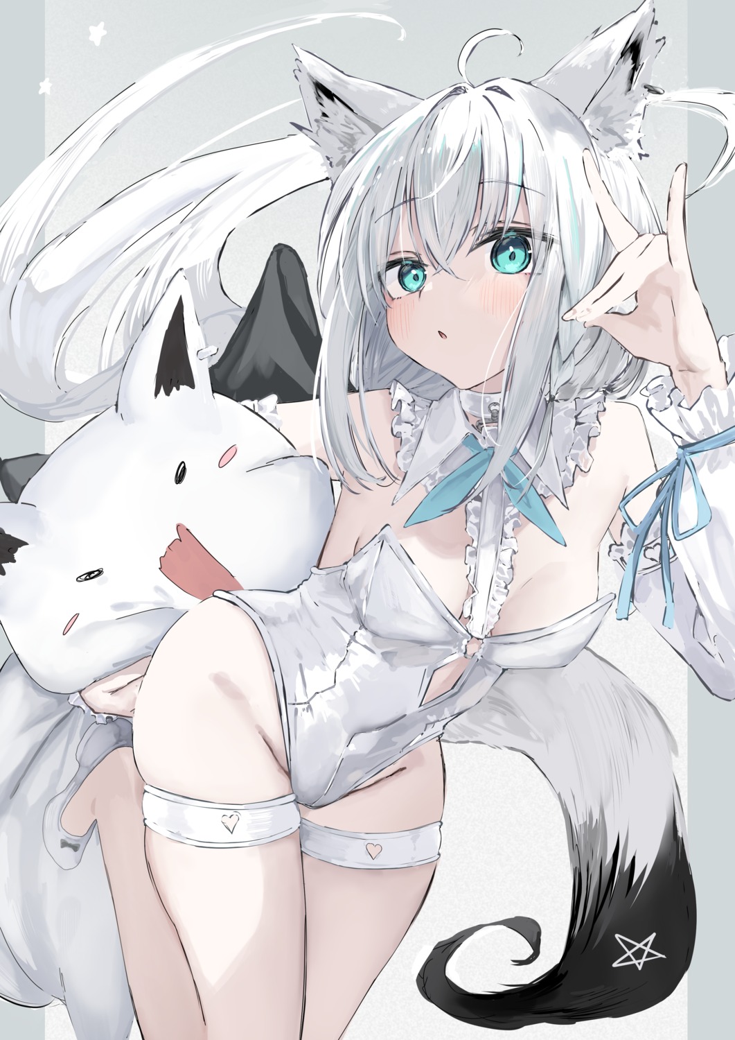 animal_ears bunny_girl garter gyoku_seisyoku hololive hololive_gamers kitsune shirakami_fubuki tail