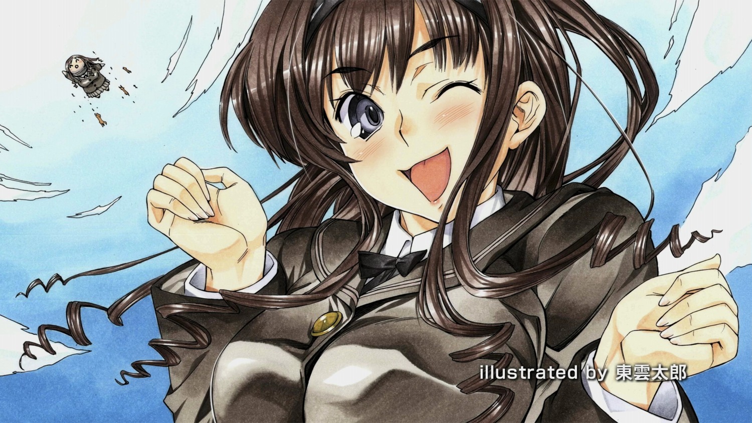 amagami cap endcard morishima_haruka seifuku shinonome_tarou wallpaper