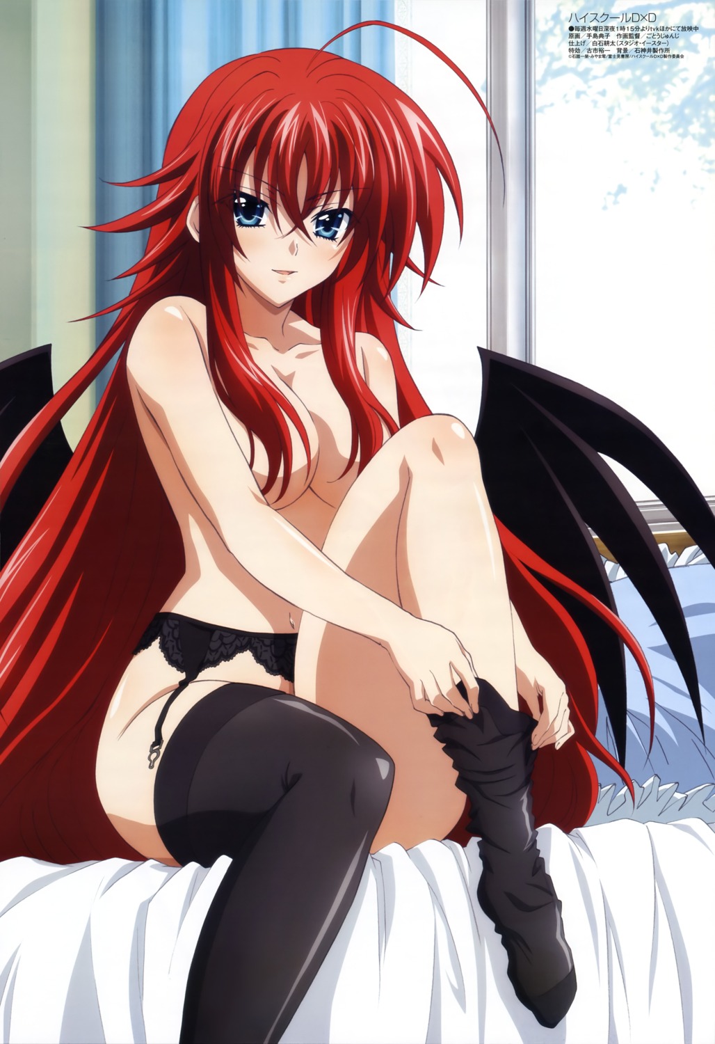 garter_belt highschool_dxd naked rias_gremory stockings teshima_noriko thighhighs undressing wings