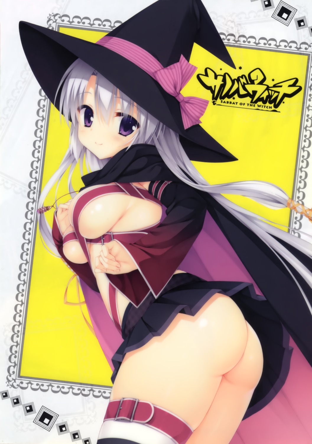 ass ayachi_nene breasts muririn no_bra nopan sanoba_witch thighhighs witch yuzu-soft