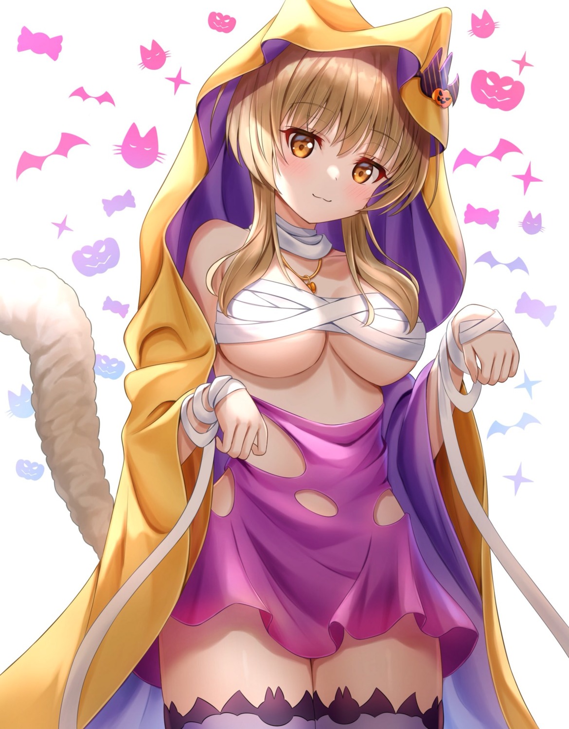 bandages halloween sarashi tagme tail thighhighs torn_clothes