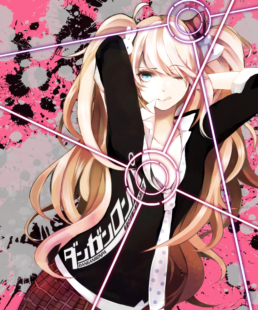 bra dangan-ronpa enoshima_junko haru_(haru2079) seifuku