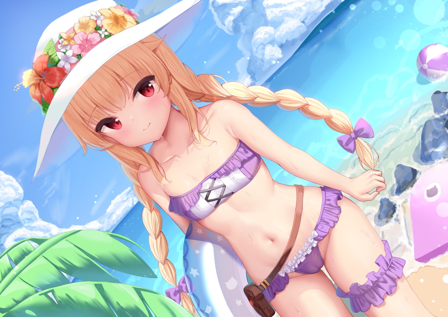 bikini cameltoe garter little_witch_nobeta loli nobeta swimsuits tagme