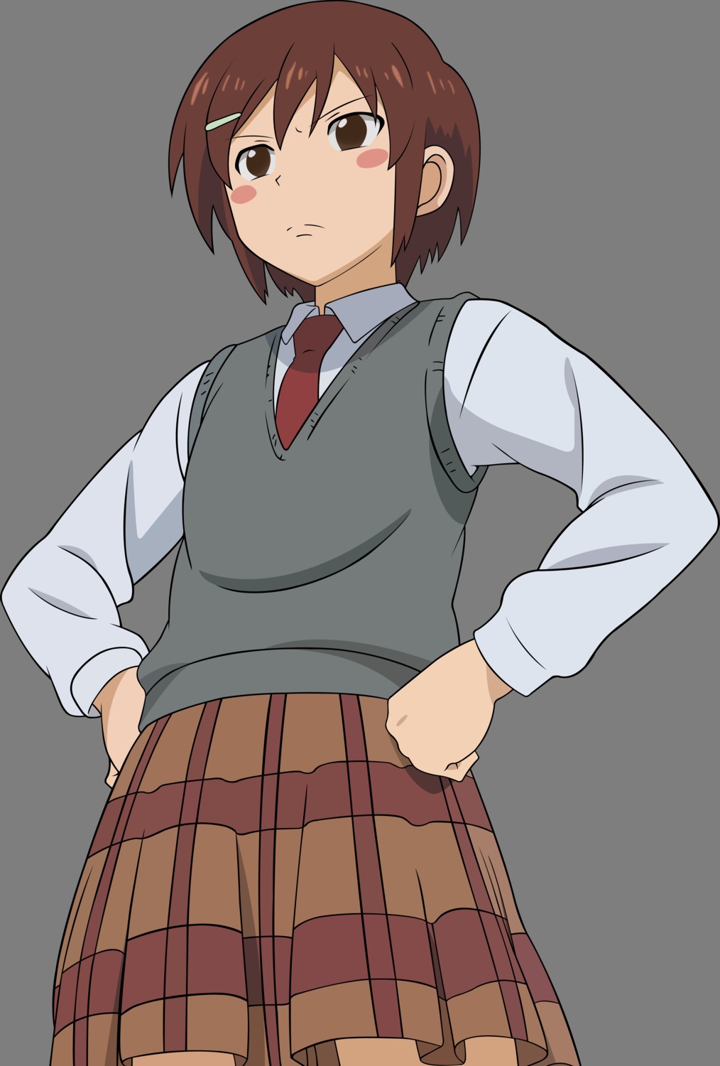 danshi_koukousei_no_nichijou ringo-chan_(danshi_koukousei_no_nichijou) seifuku transparent_png vector_trace