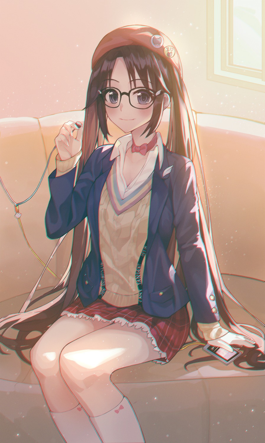 megane mitsumine_yuika seemu_(wnslqjdignv_) seifuku sweater the_idolm@ster the_idolm@ster_shiny_colors