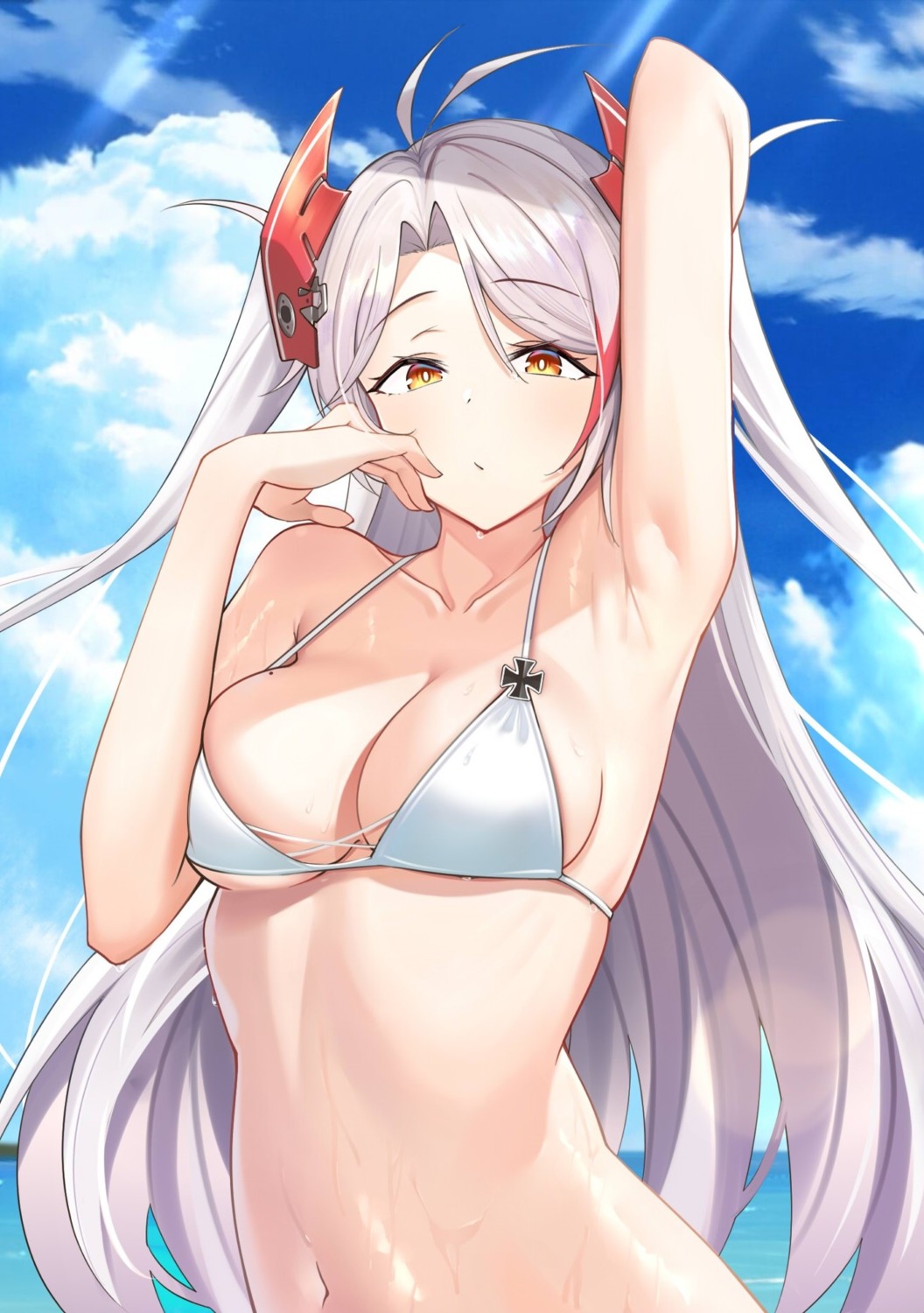 azur_lane bikini_top prinz_eugen_(azur_lane) swimsuits xiaoxiao_de_kuangsan