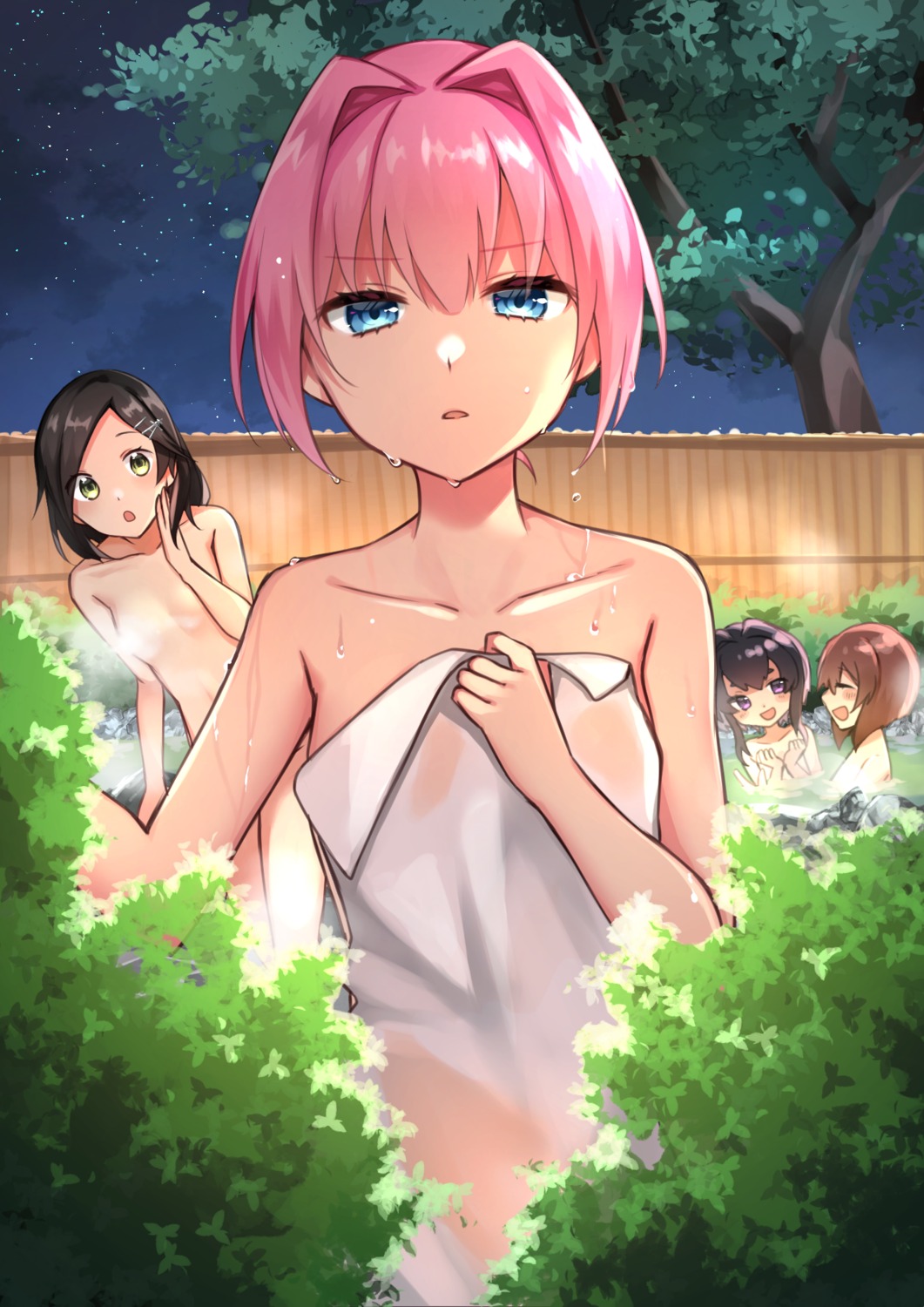 bathing censored kantai_collection kuroshio_(kancolle) naked onsen shiranui_(kancolle) tagme tokitsukaze_(kancolle) towel wet yukikaze_(kancolle)