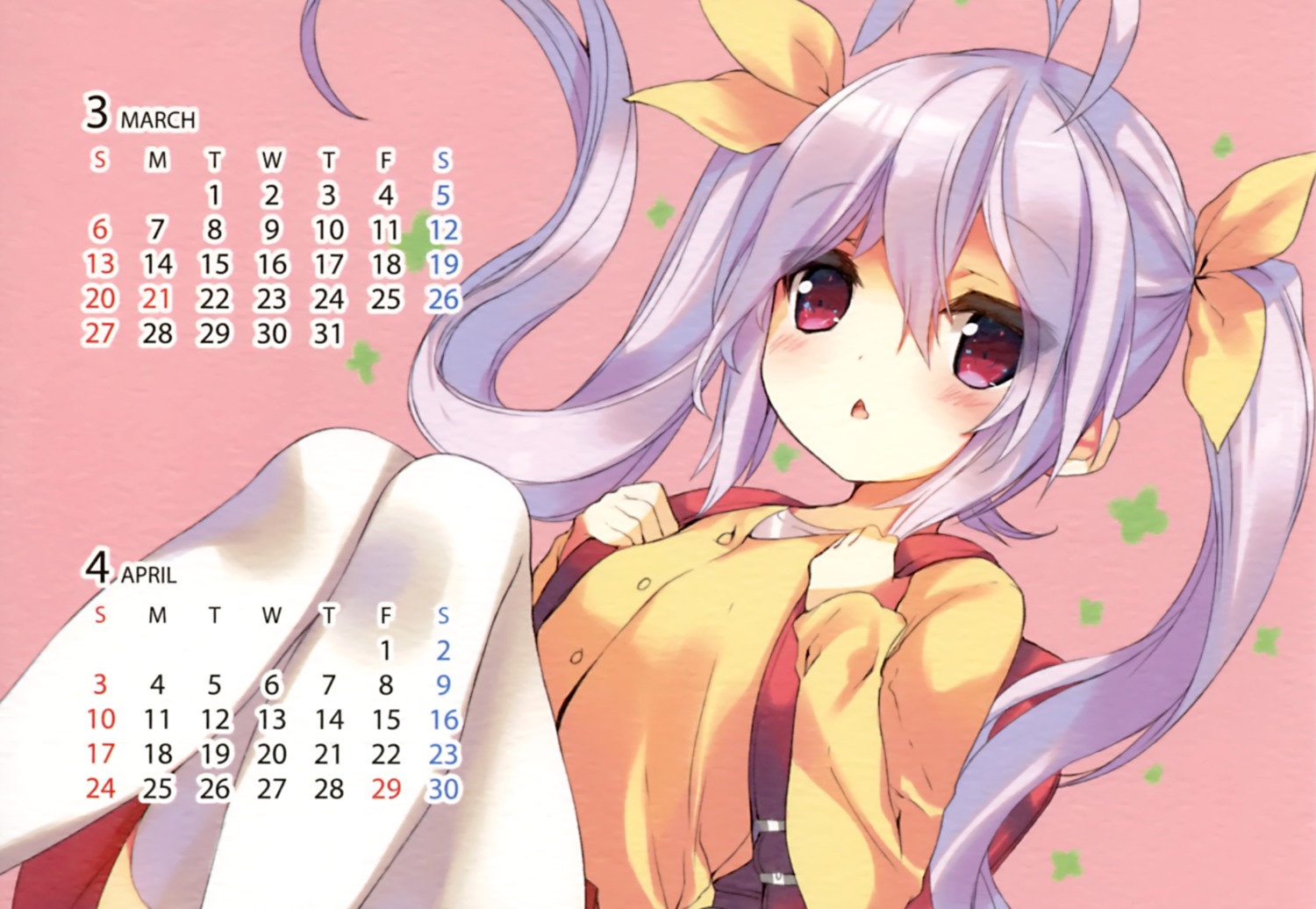 calendar miyauchi_renge non_non_biyori p19 pantyhose paper_texture sweater