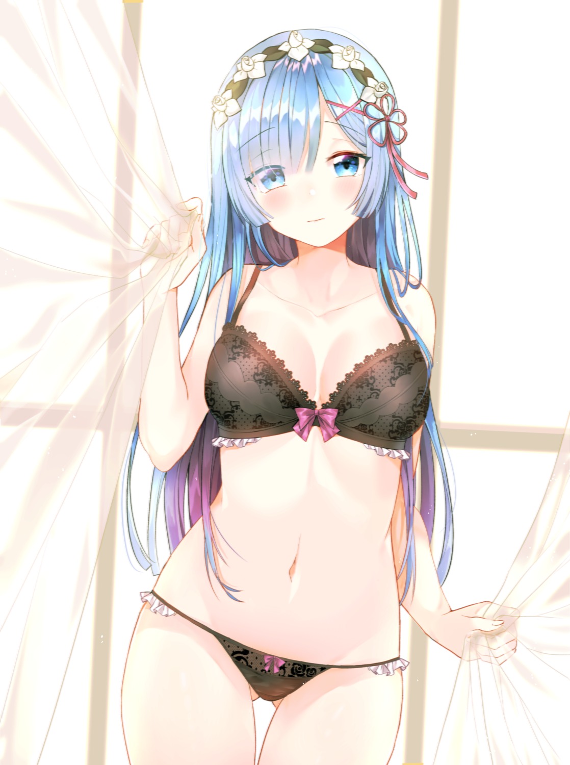 bra cleavage pantsu re_zero_kara_hajimeru_isekai_seikatsu rem_(re_zero) seno_(senohime)