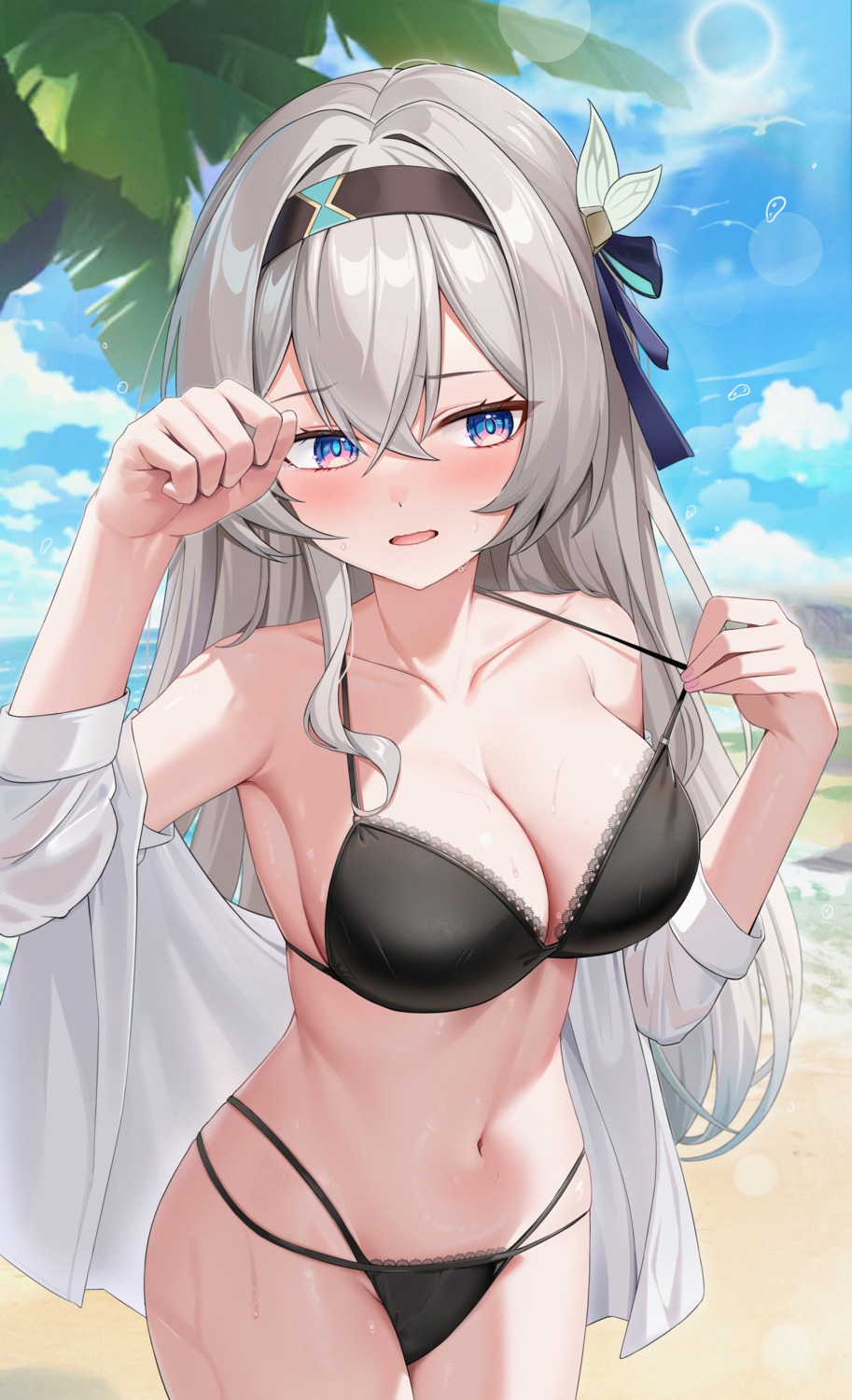 bikini firefly honkai:_star_rail karsa open_shirt swimsuits undressing