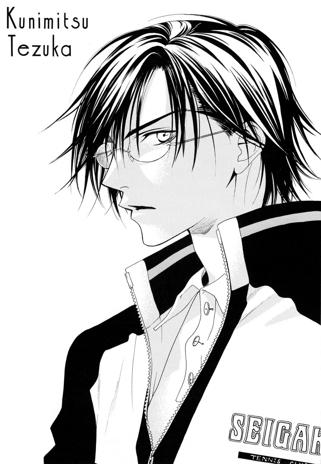 male monochrome nakajou_hisaya tennis_no_ouji-sama tezuka_kunimitsu