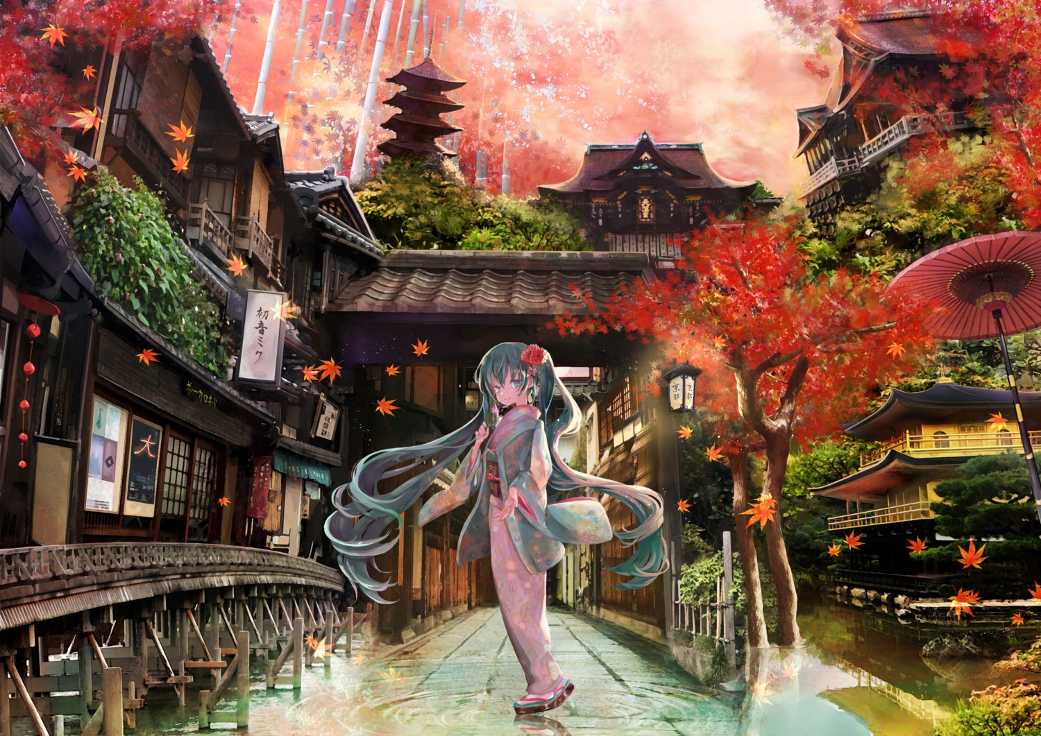 hatsune_miku kimono kyoto_nippon_festival tagme vocaloid