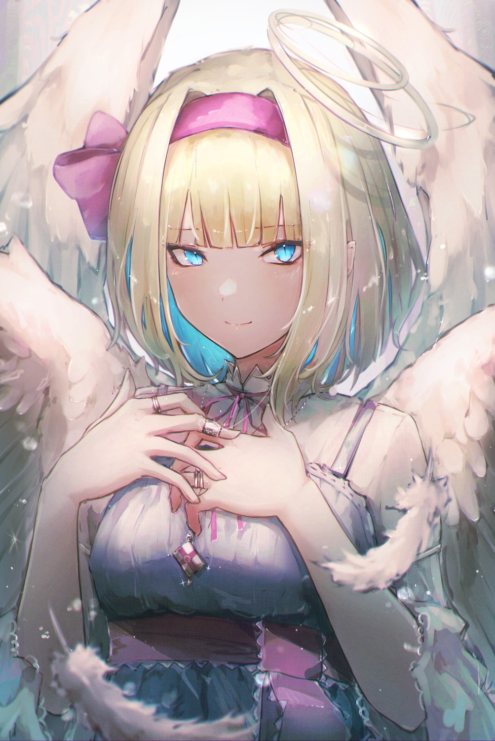 alice_margatroid angel breast_hold fuunyon touhou wings
