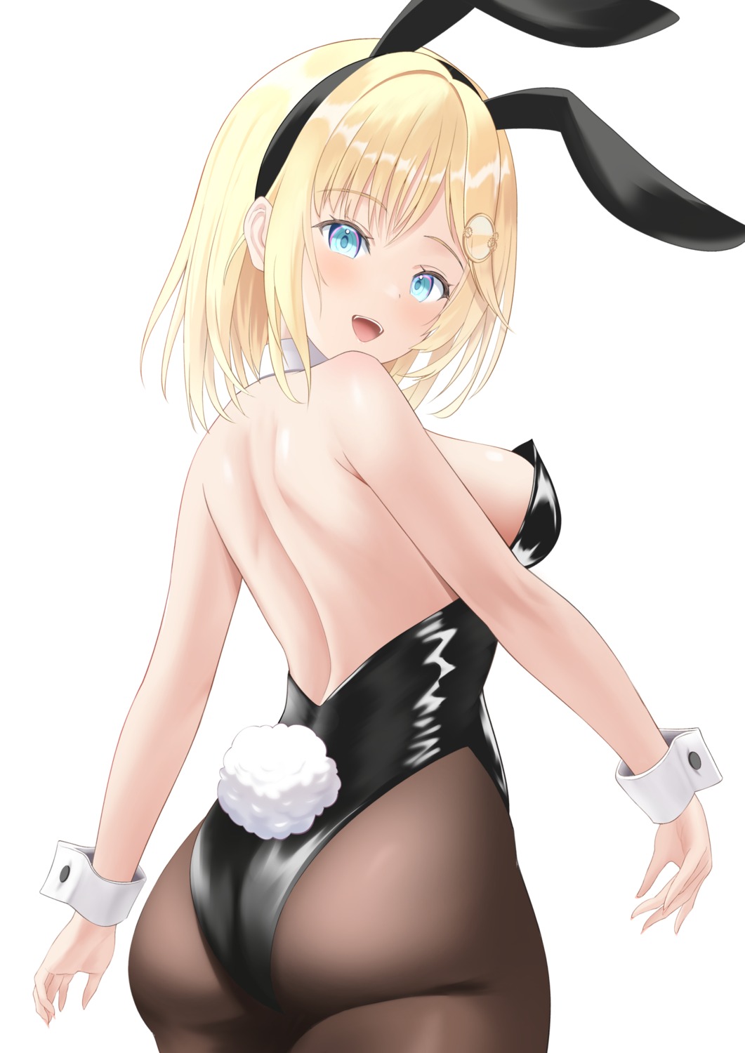 animal_ears ass bunny_ears bunny_girl hololive hololive_english no_bra pantyhose seriponpoyon tail watson_amelia