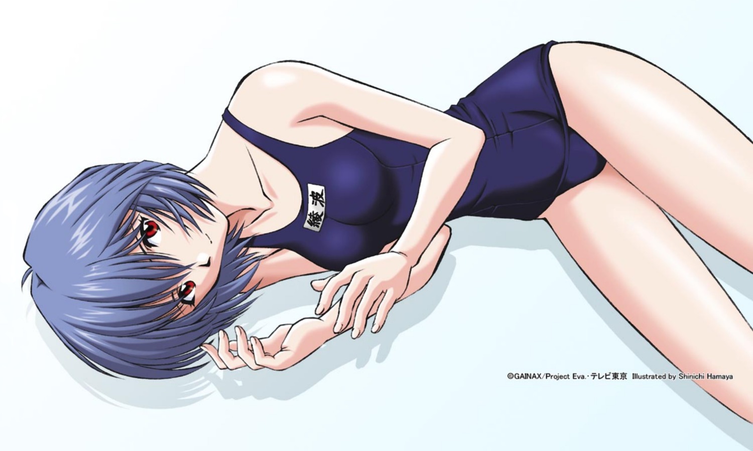 ayanami_rei hamaya_shinichi neon_genesis_evangelion school_swimsuit swimsuits