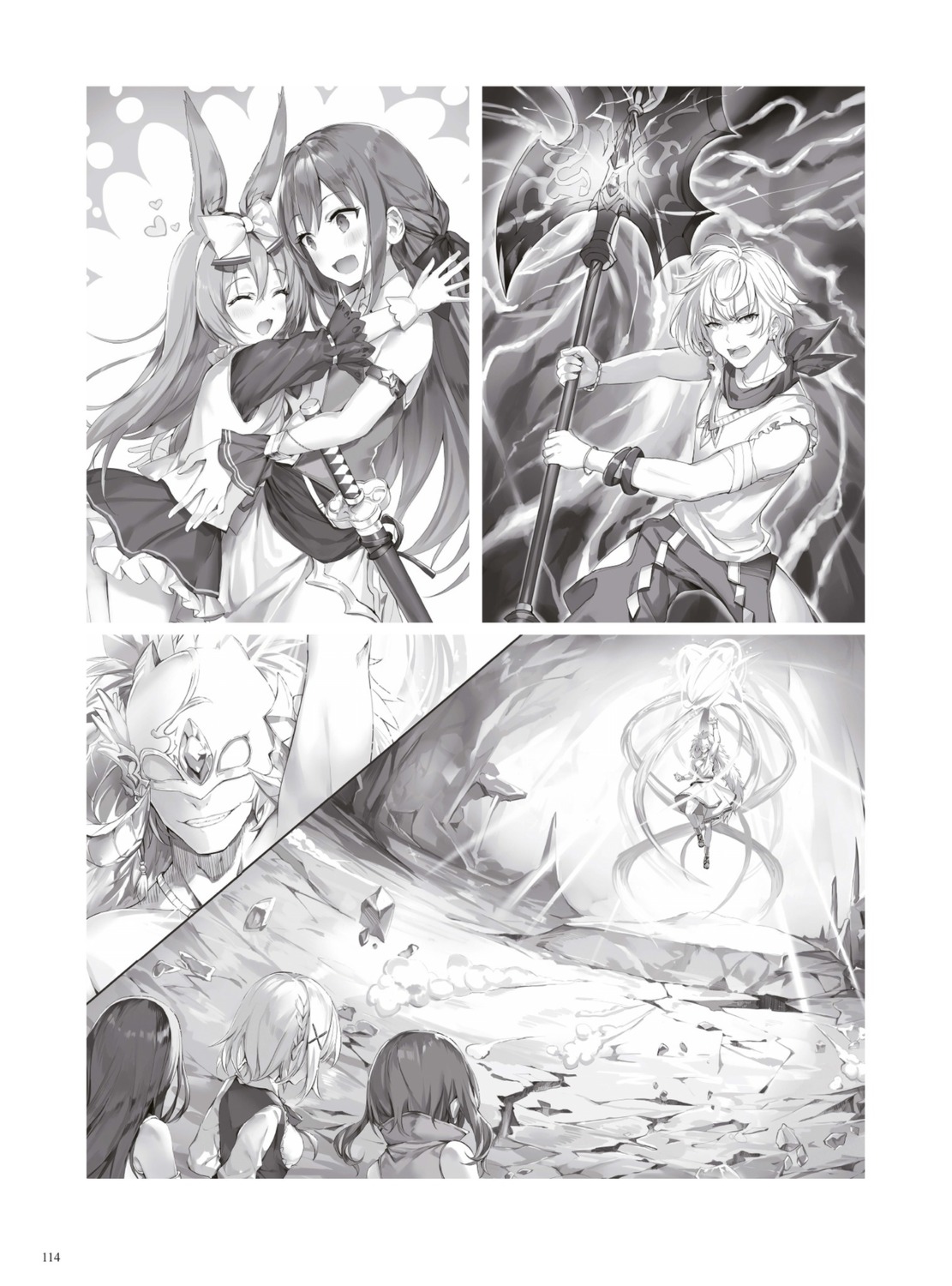 kurousagi_(mondaiji) last_embryo momoko_(momopoco) mondaiji_tachi_ga_isekai_kara_kuru_sou_desu_yo? monochrome