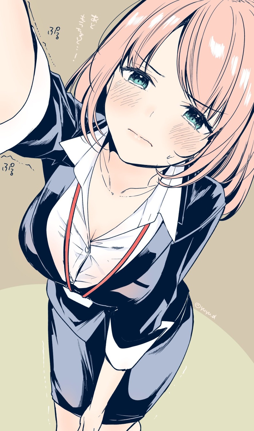 business_suit cleavage sketch yu_yu