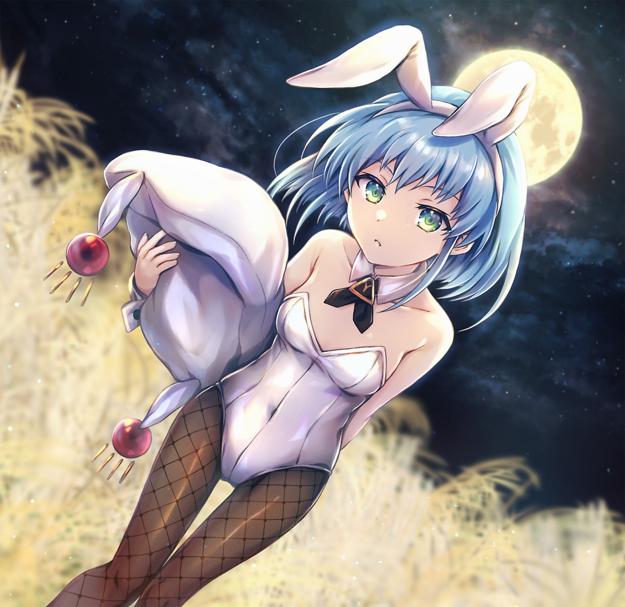 animal_ears bunny_ears bunny_girl fishnets hecate no_bra pantyhose shakugan_no_shana tachitsu_teto