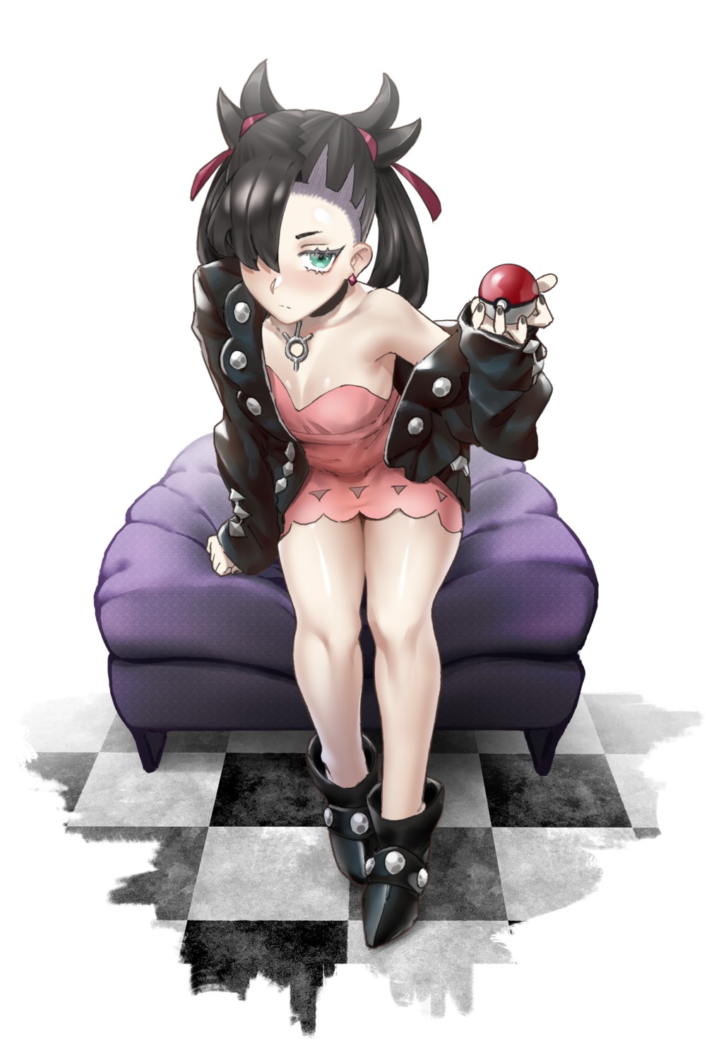 dress lalu_(pixiv3307500) mary_(pokemon) no_bra pokemon pokemon_swsh