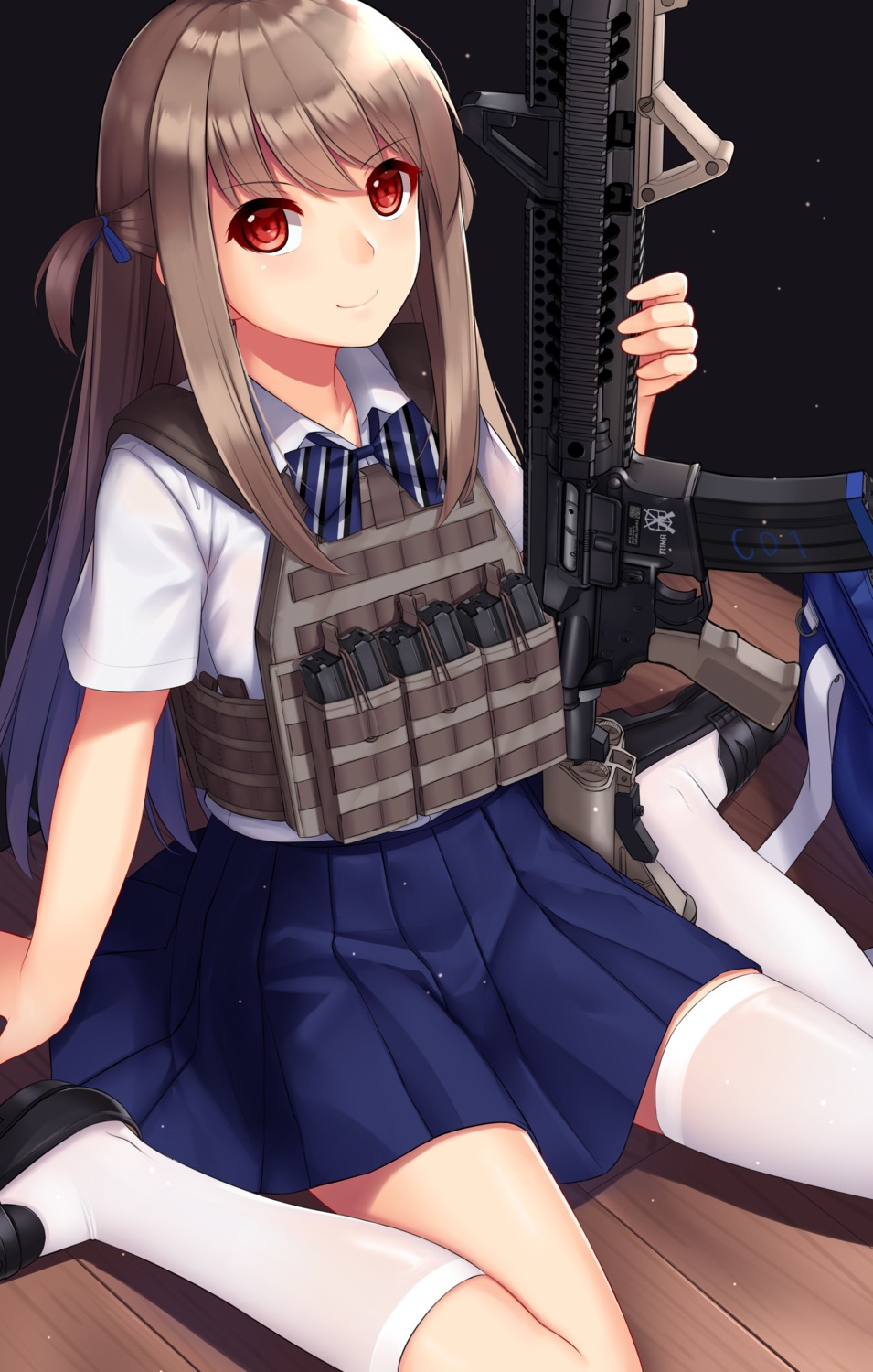 allenes gun seifuku thighhighs