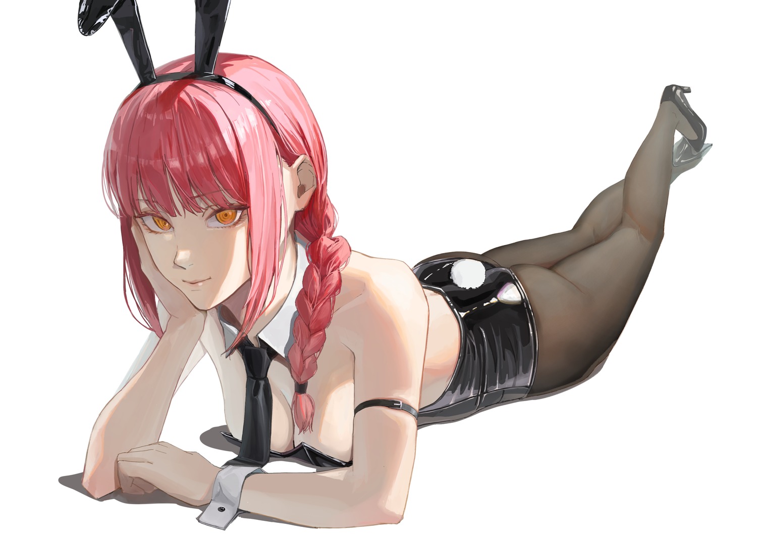 animal_ears ano_(gccx8784) ass bunny_ears bunny_girl chainsaw_man heels makima_(chainsaw_man) no_bra pantyhose tail