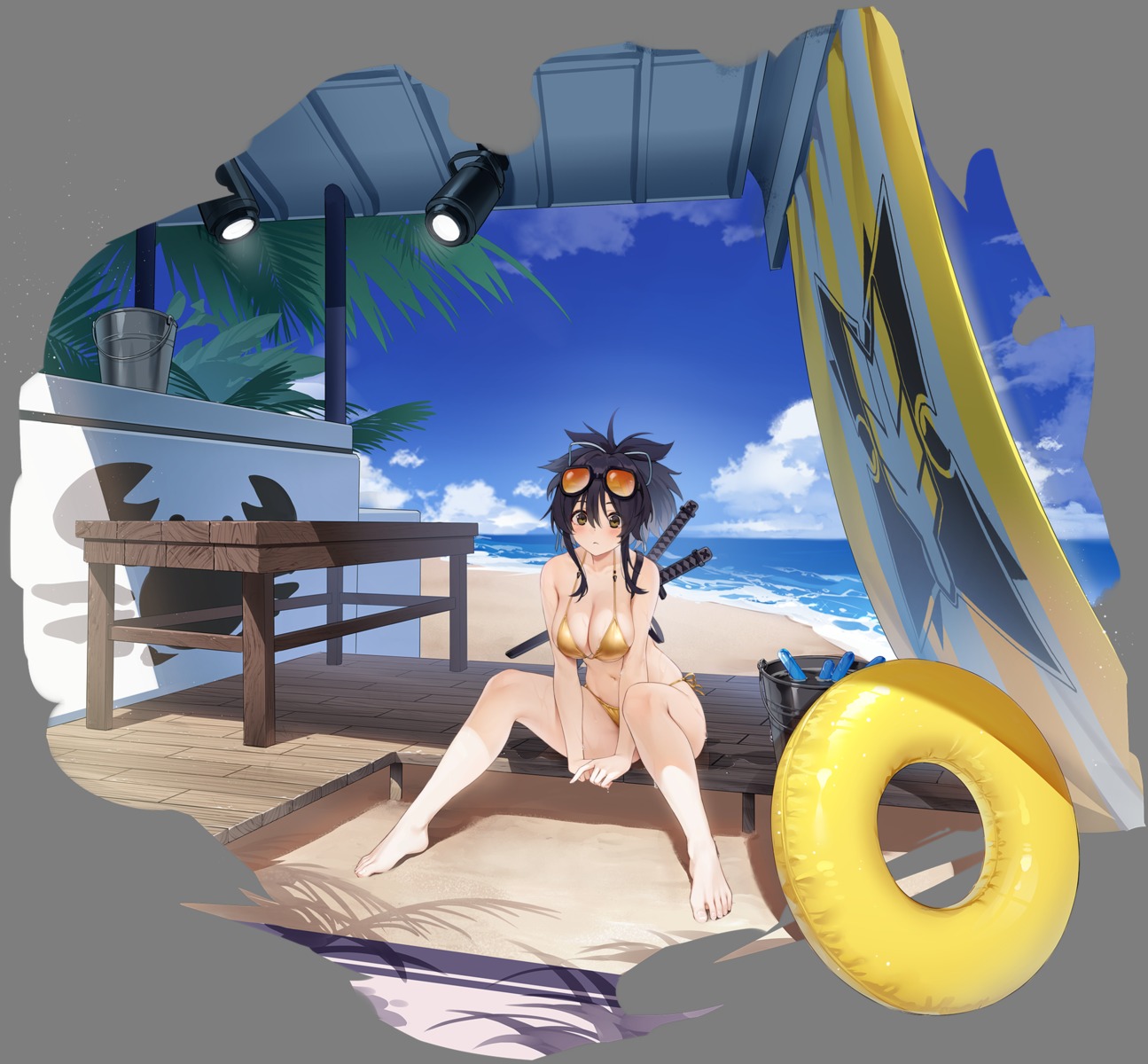 asuka_(senran_kagura) bikini megane senran_kagura swimsuits sword tagme transparent_png